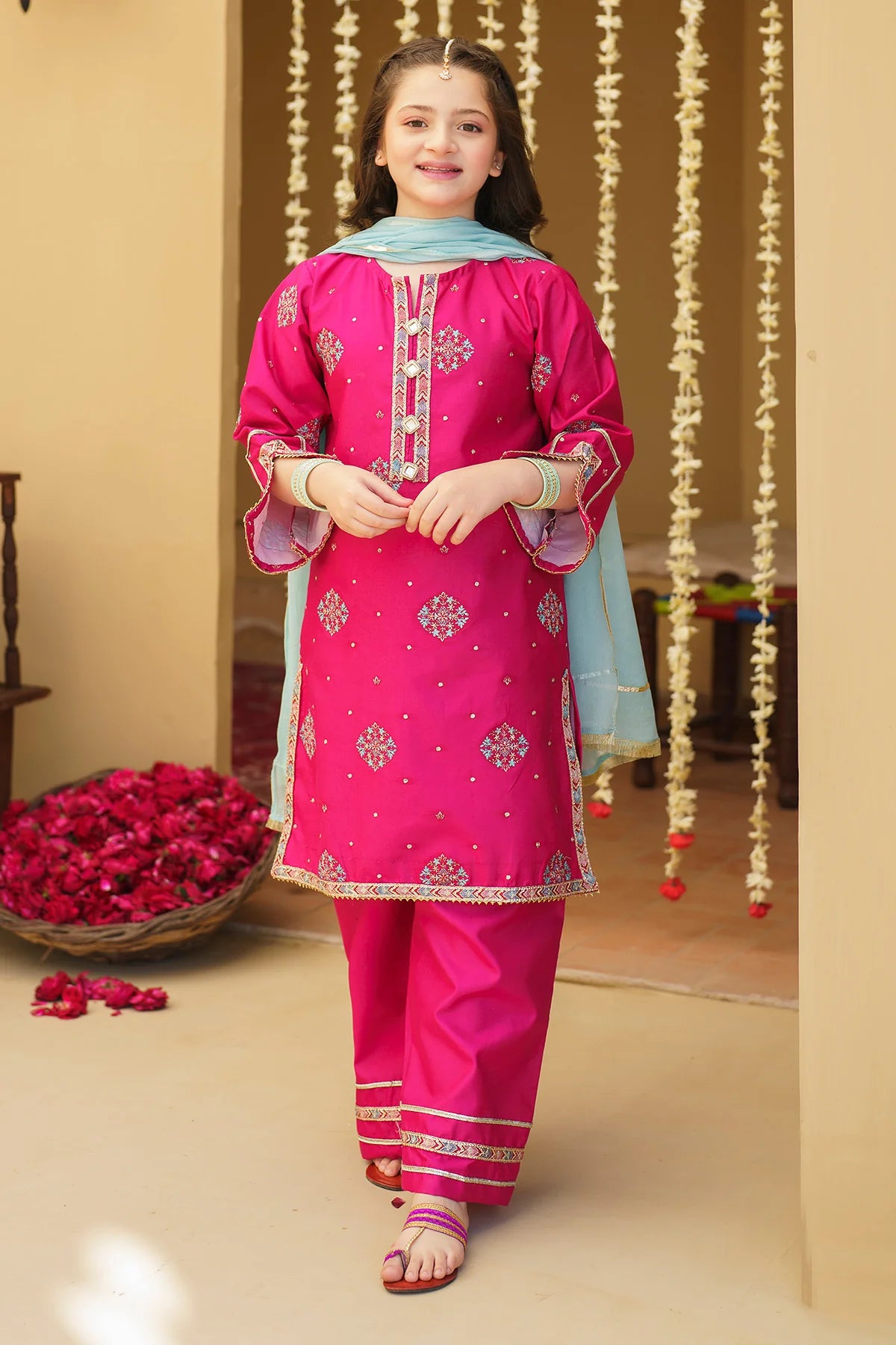 Ziva Embroidered Lawn Girls 3 Piece Suit ZIV09