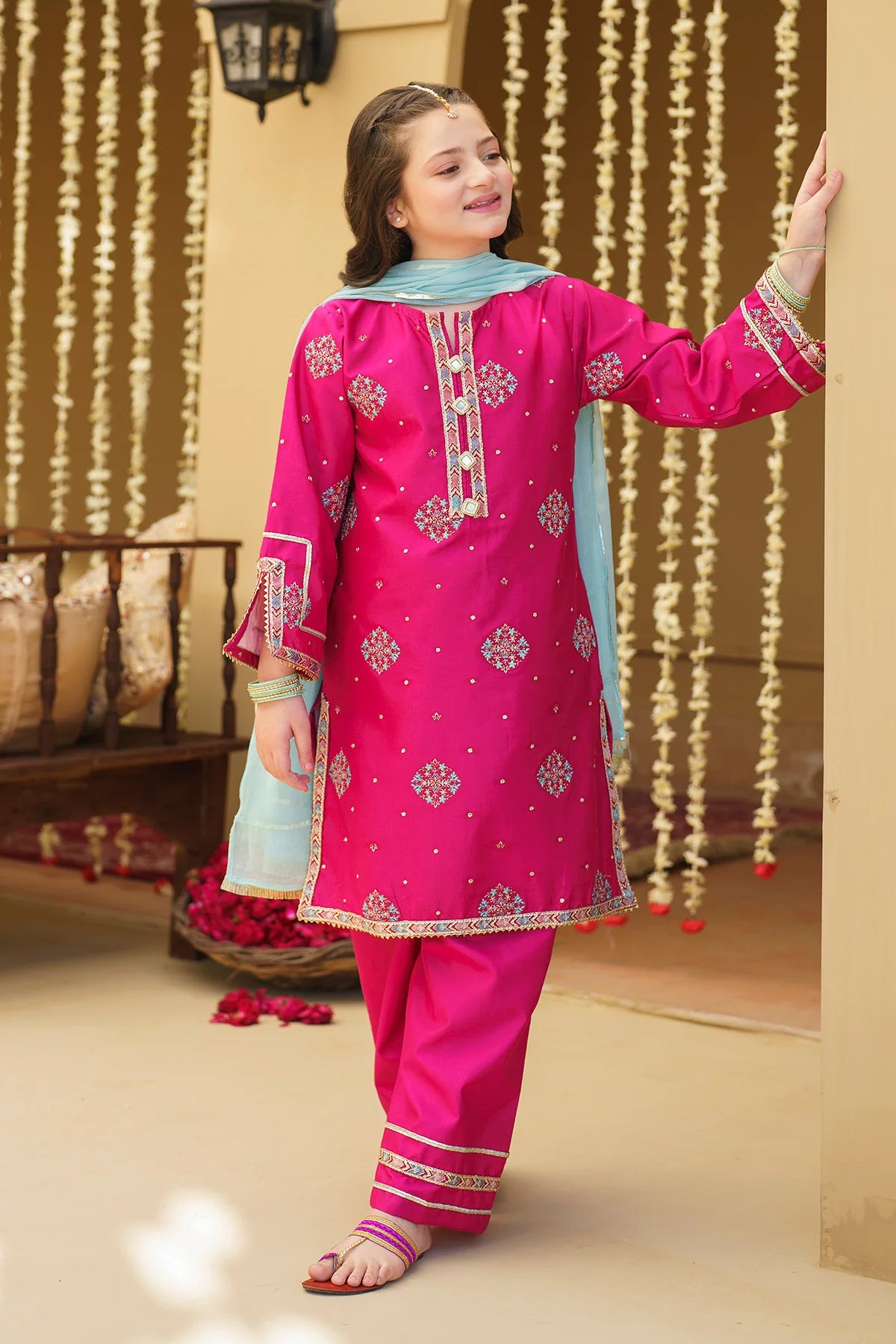 Ziva Embroidered Lawn Girls 3 Piece Suit ZIV09
