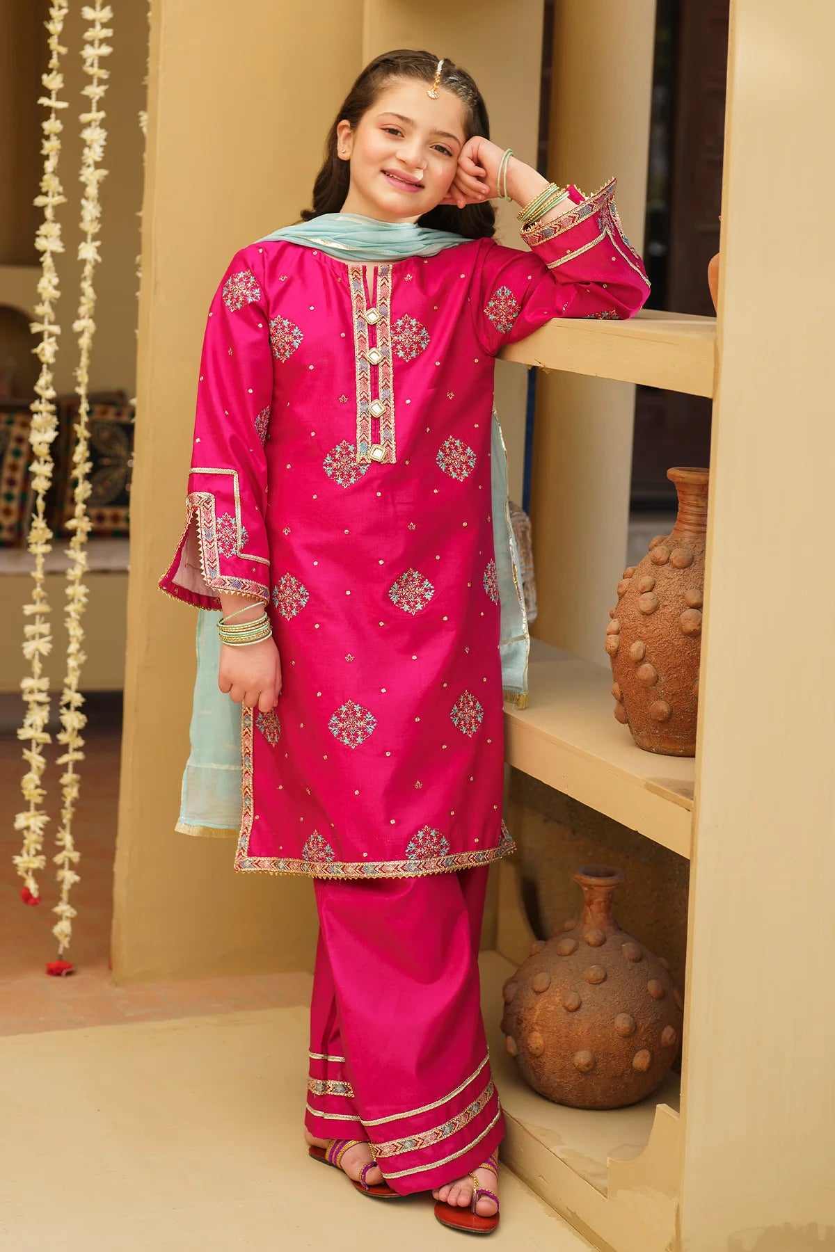 Ziva Embroidered Lawn Girls 3 Piece Suit ZIV09