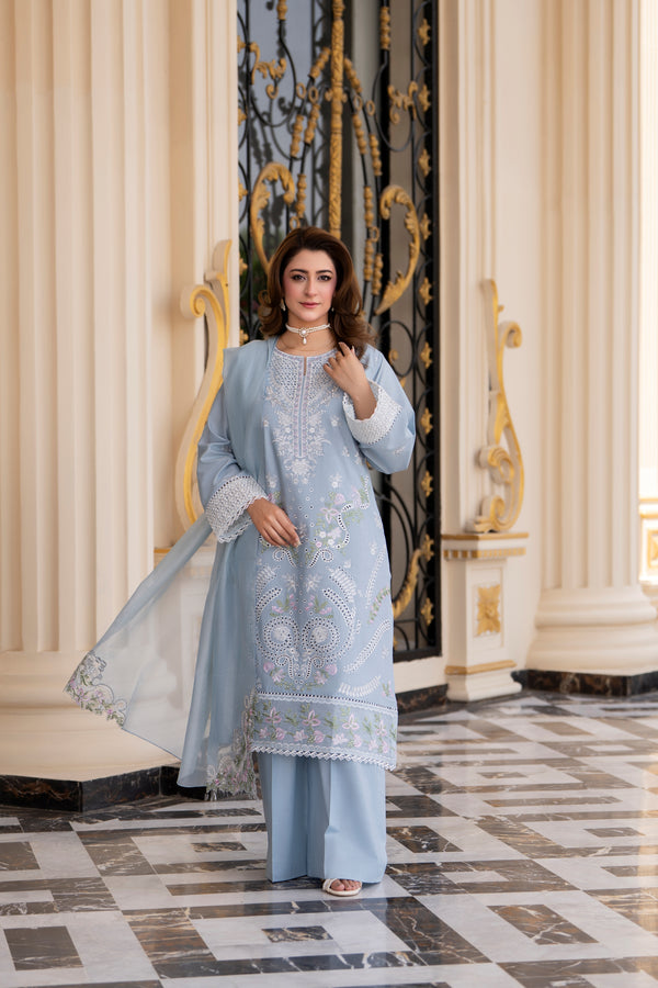 Raniya H Embroidered Cotton 3 Piece Suit RAH17