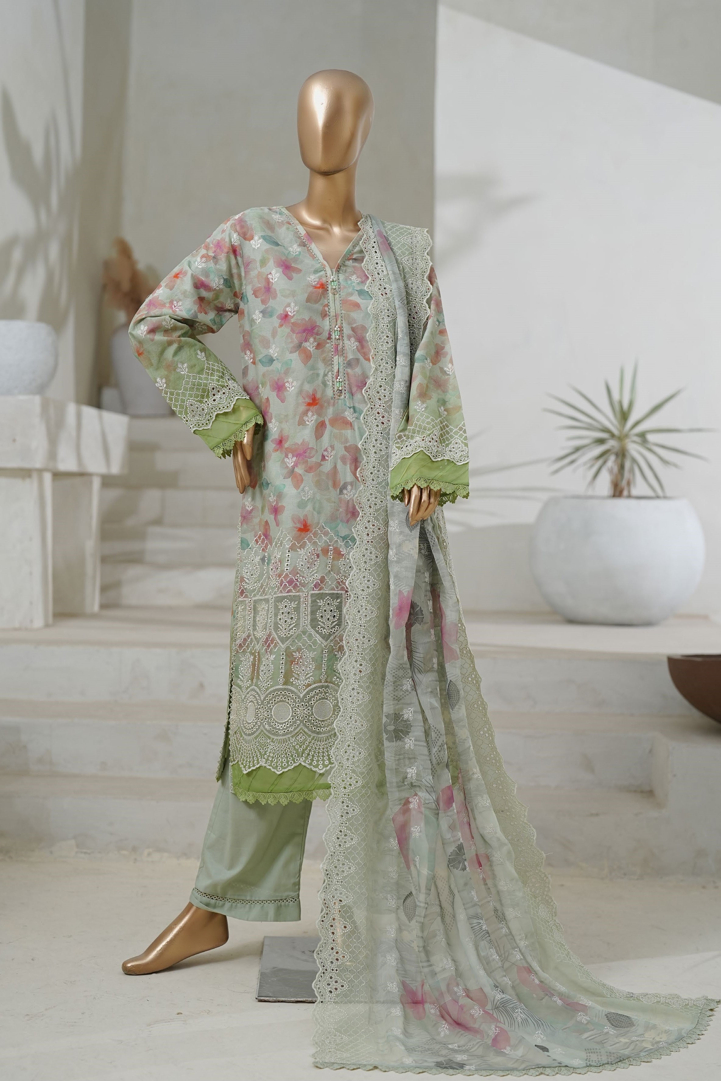 Sada Bahar Chikankari Lawn 3 Piece Suit SBA212