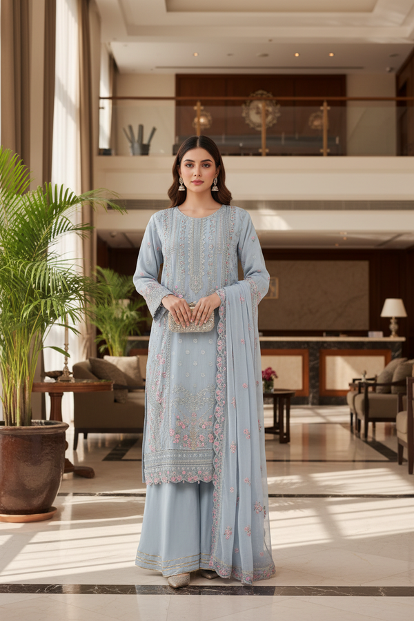 Sada Bahar Embellished Chiffon Sharara Party Wear SBA263