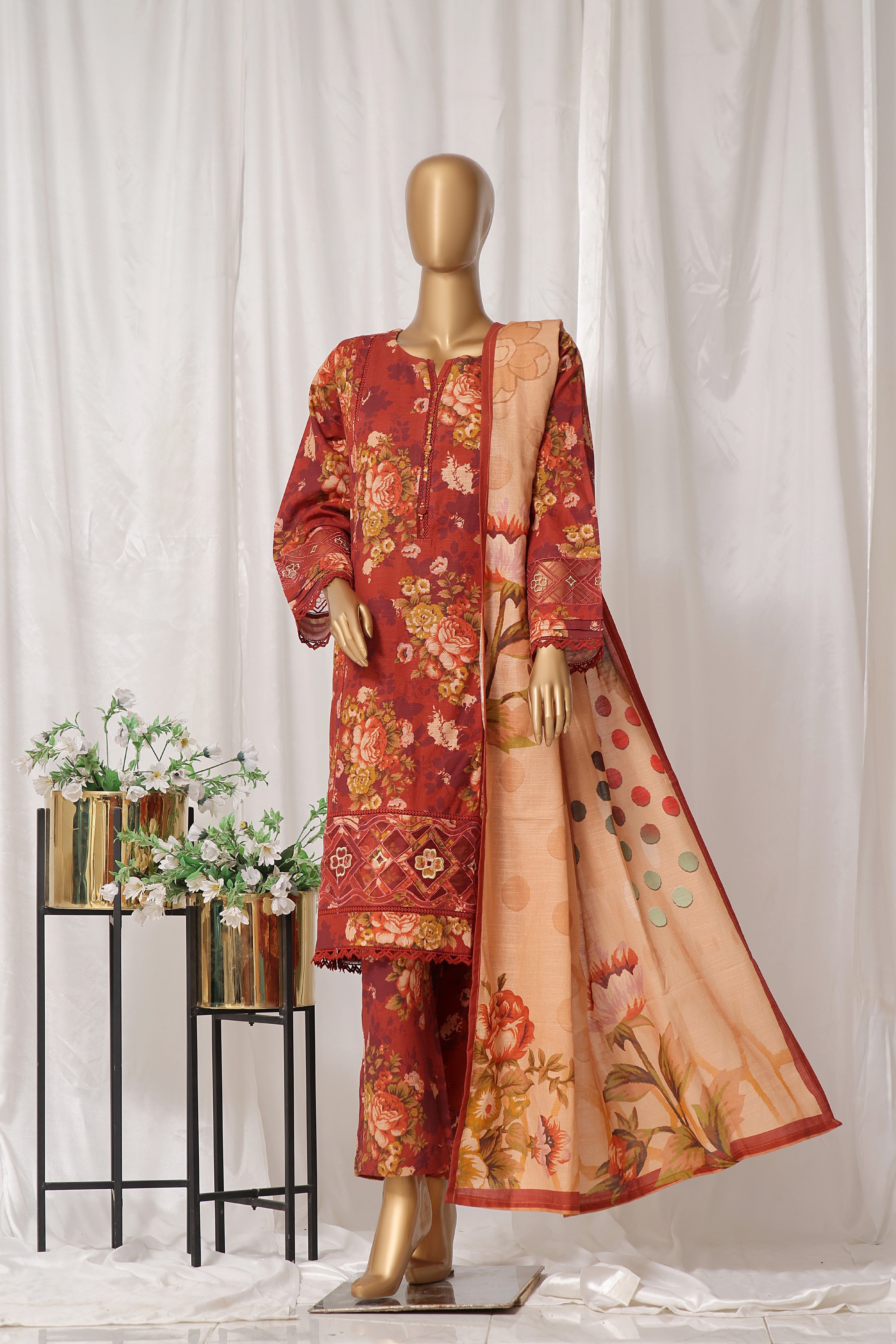 Sada Bahar Embroidered Khaddar 3 Piece Suit SBA148