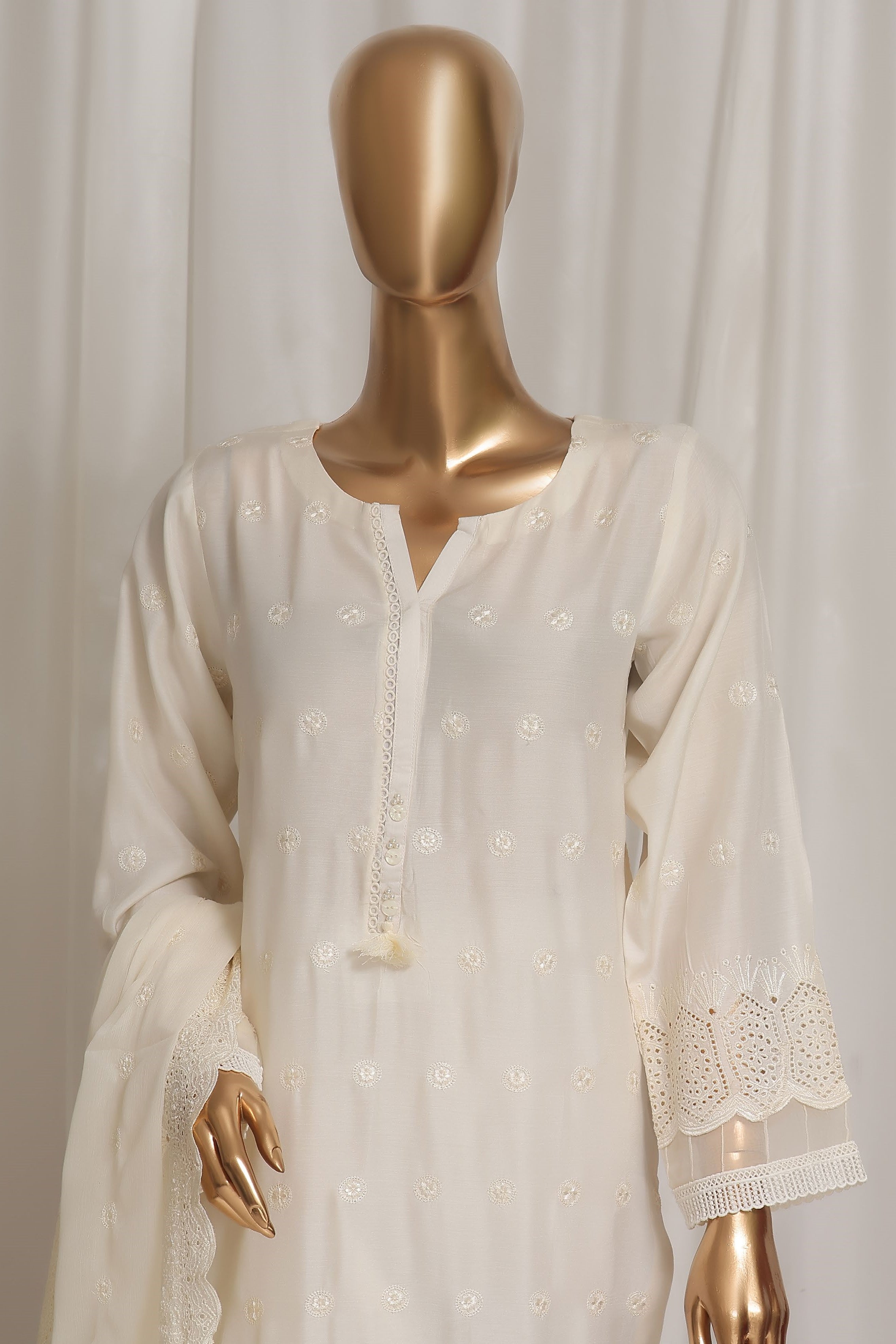 Sada Bahar Chikankari Embroidered Viscose 3 Piece Suit SBA142