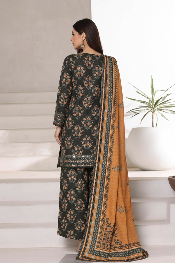 Sada Bahar Embroidered Khaddar Short Shirt Palazzo Suit SBA220