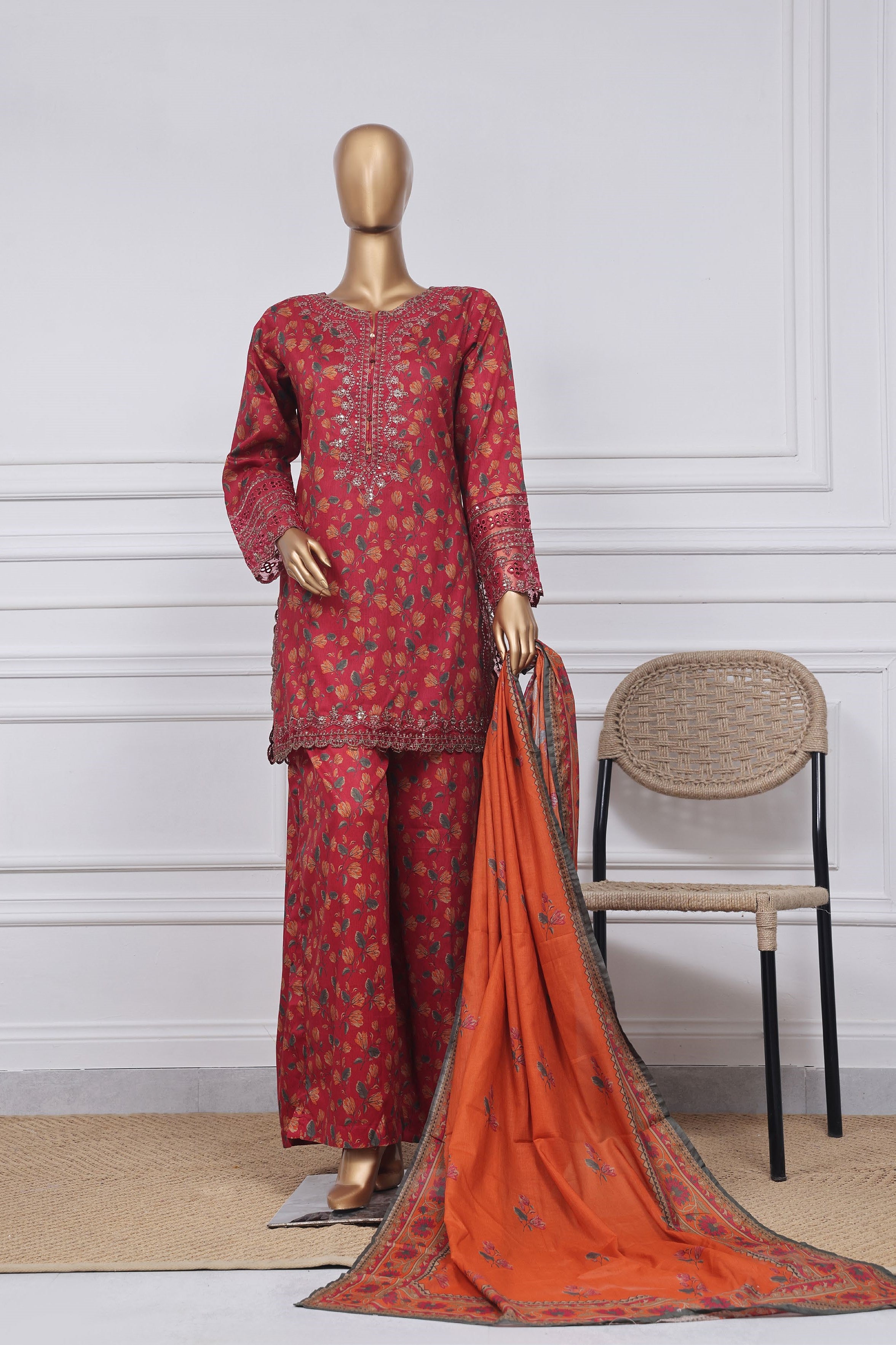 Sada Bahar Embroidered Lawn Short Shirt Palazzo Suit SBA165