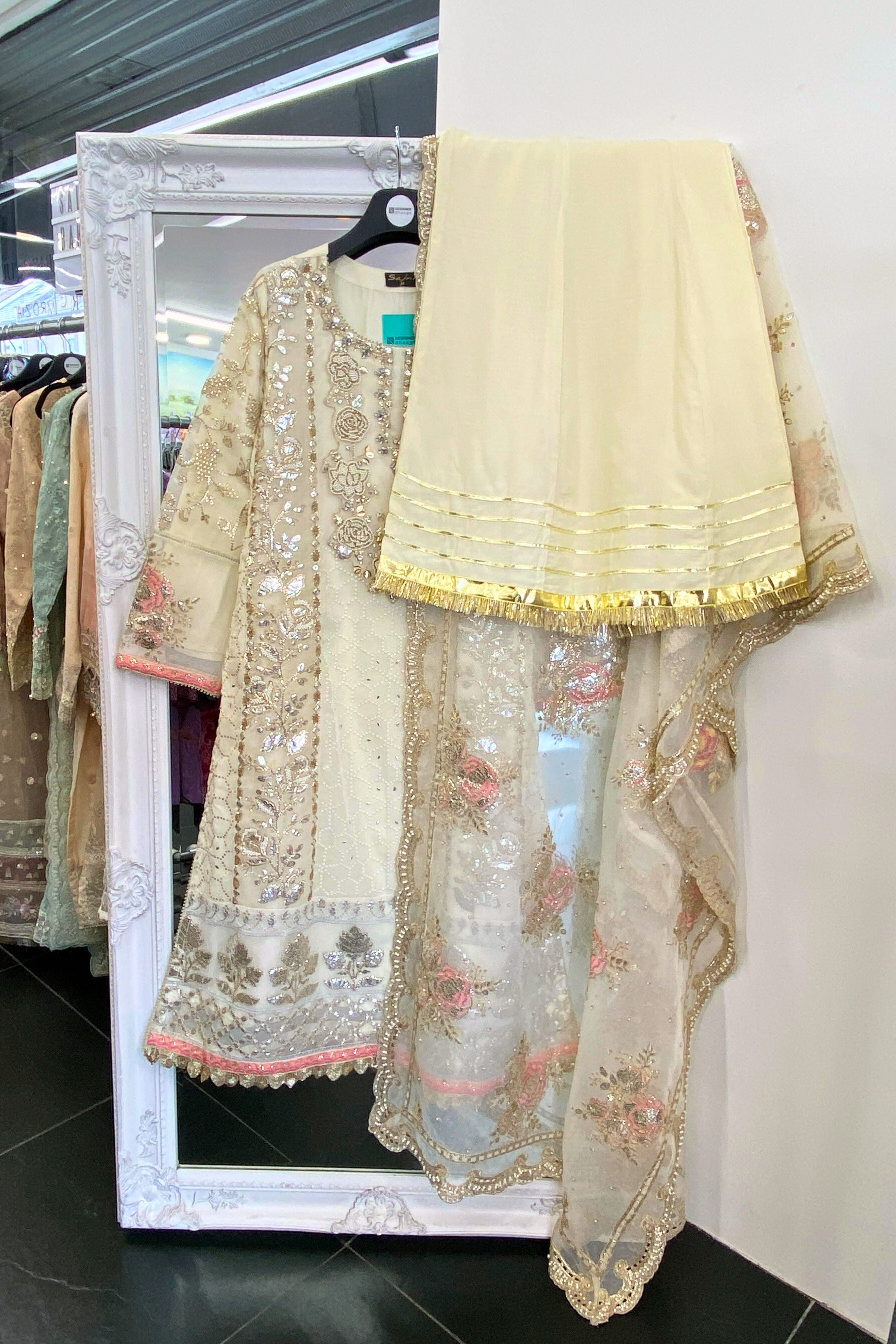 Sajni Embellished Organza Wedding Wear A Line Sharara Suit SAJ15