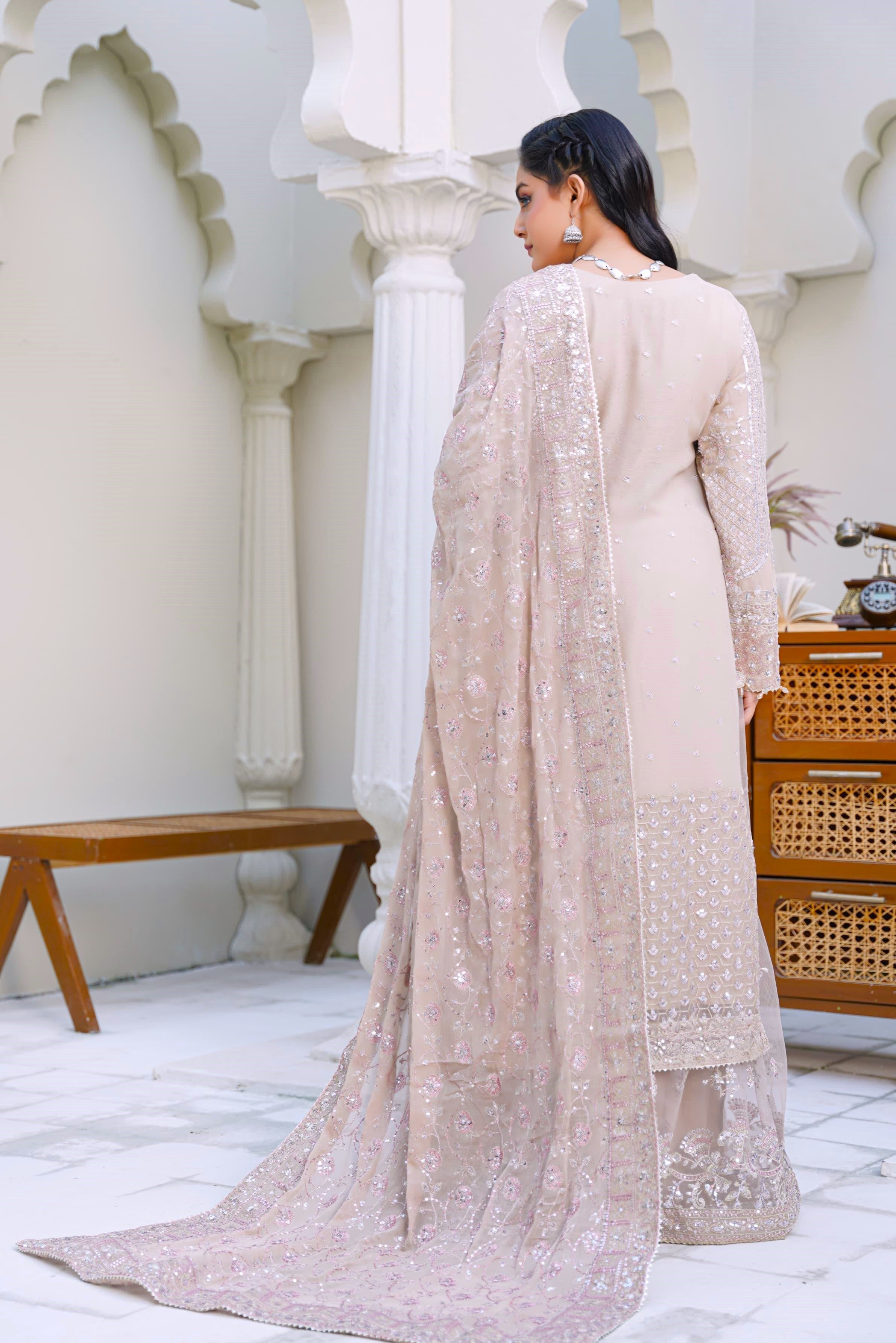 Sajni Embellished Chiffon Wedding Wear Sharara SAJ17