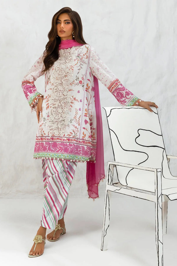 Sana Safinaz Muzlin 5B Embroidered Lawn 3 Piece Shalwar Kameez SAN338