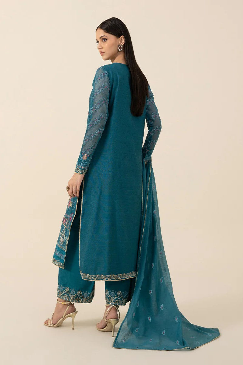 Sapphire Embroidered Khaddi Net 3 Piece Suit SAP195