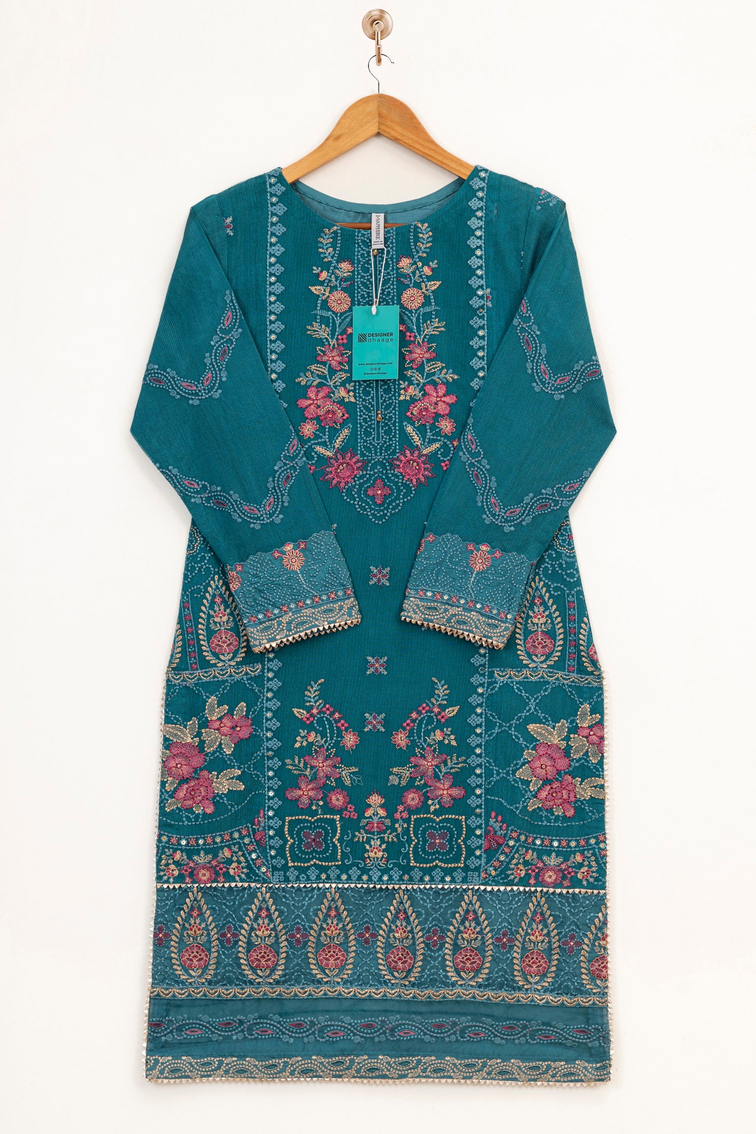 Sapphire Embroidered Khaddi Net 3 Piece Suit SAP195