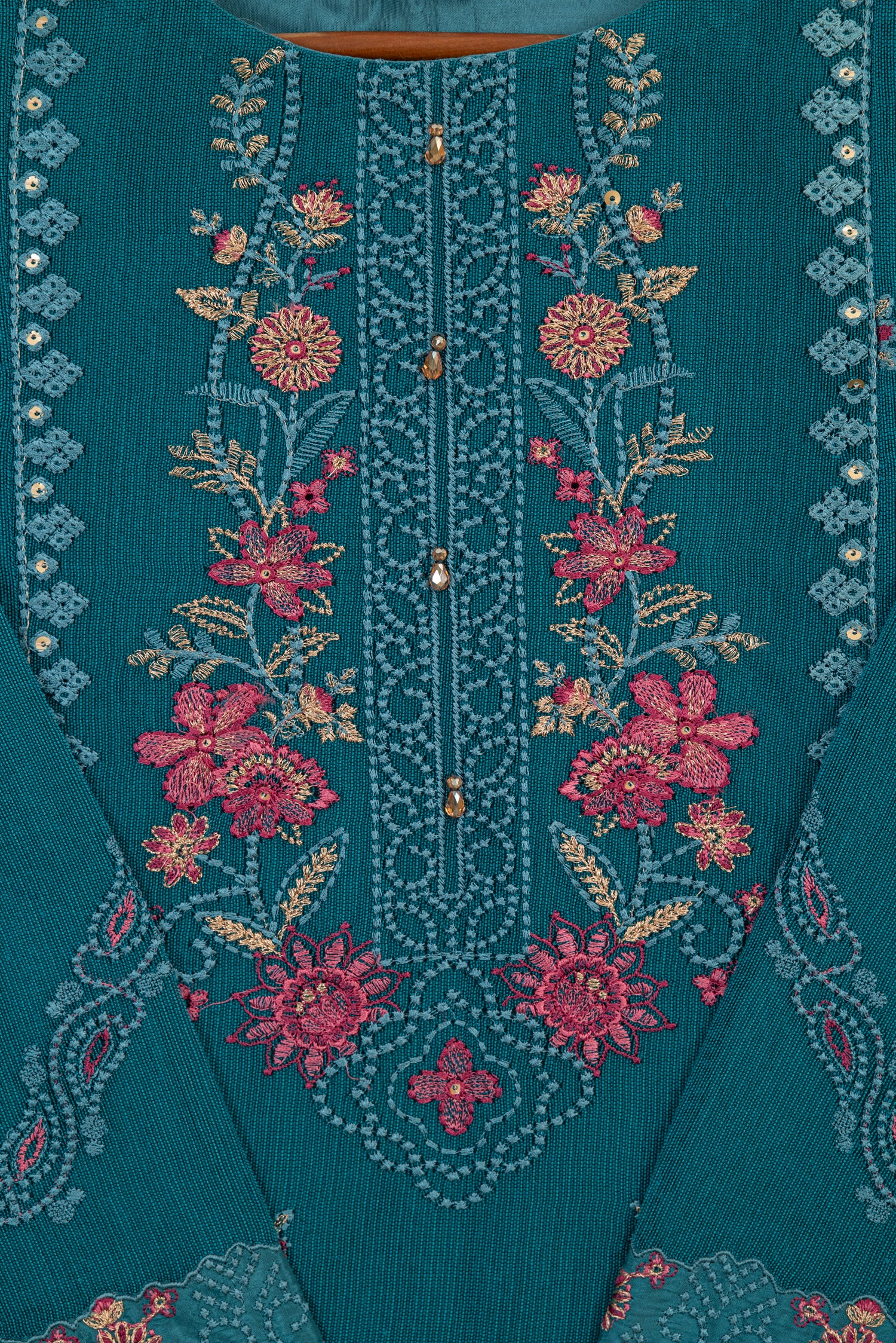 Sapphire Embroidered Khaddi Net 3 Piece Suit SAP195