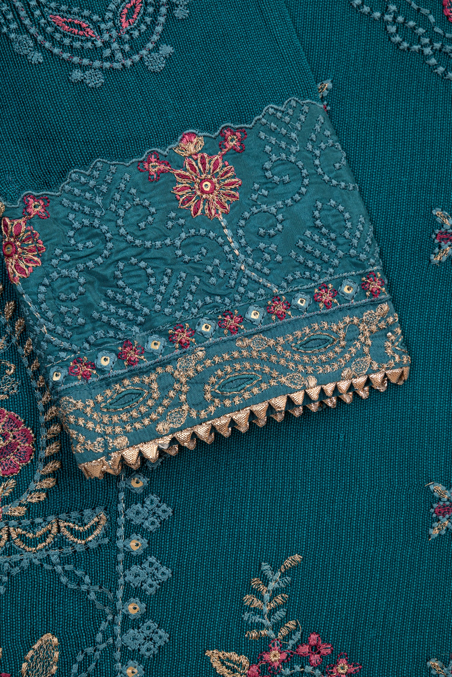 Sapphire Embroidered Khaddi Net 3 Piece Suit SAP195