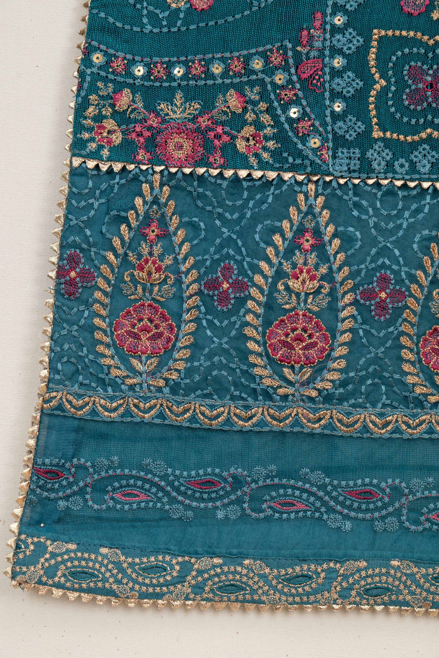 Sapphire Embroidered Khaddi Net 3 Piece Suit SAP195