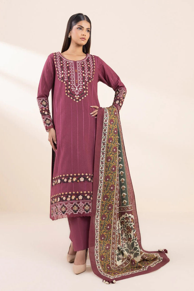 Sapphire Embroidered Karandi 3 Piece Suit SAP210