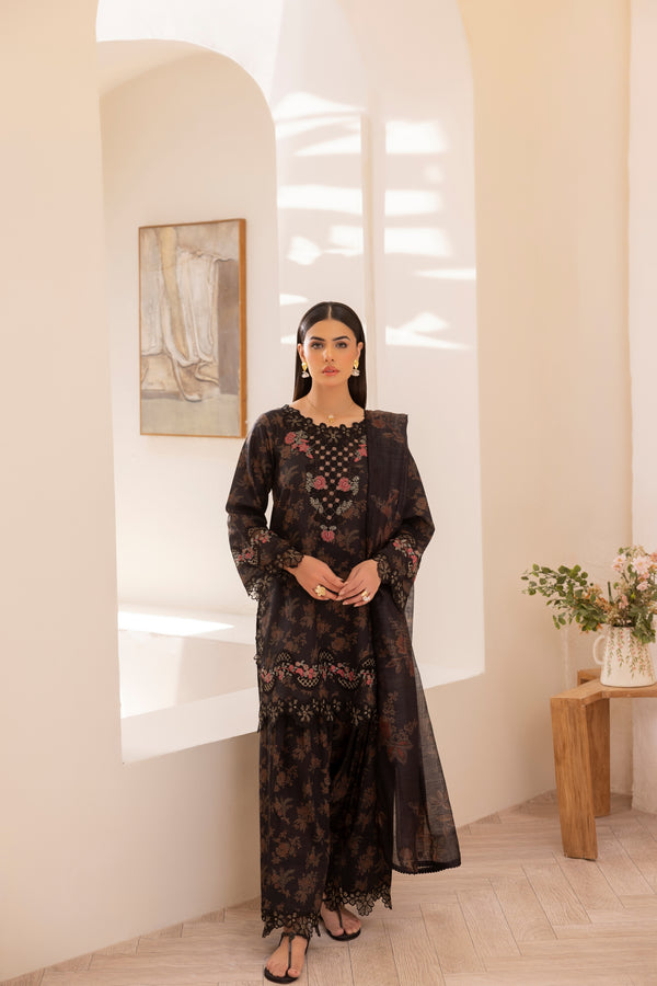 Simrans Embroidered Lawn 3 Piece Farshi Shalwar Suit SIM209