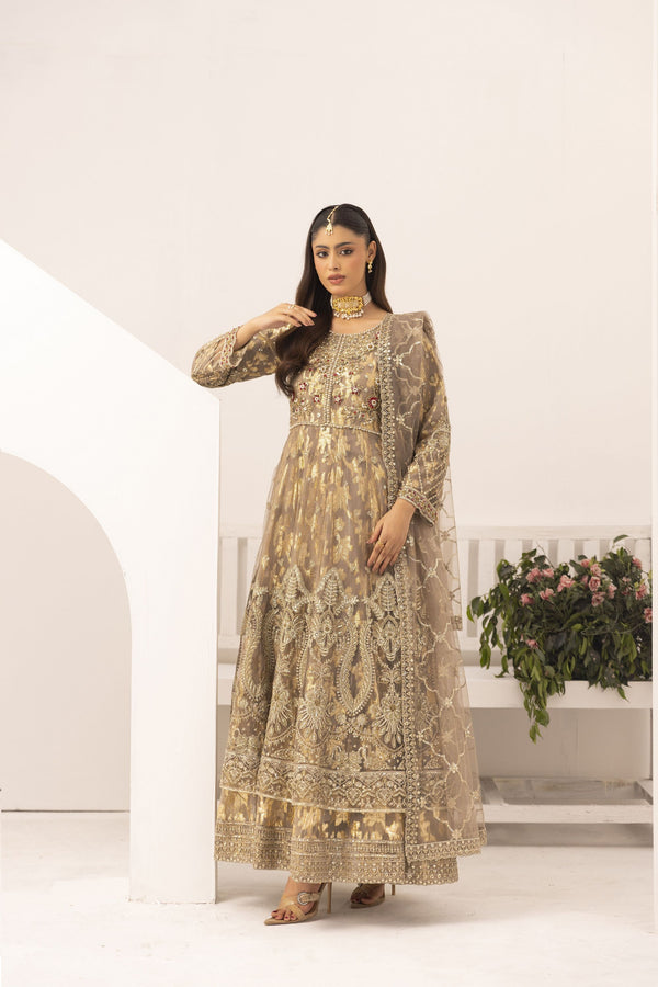 Simrans Embellished Net Anarkali Layered Maxi Dress SIM206