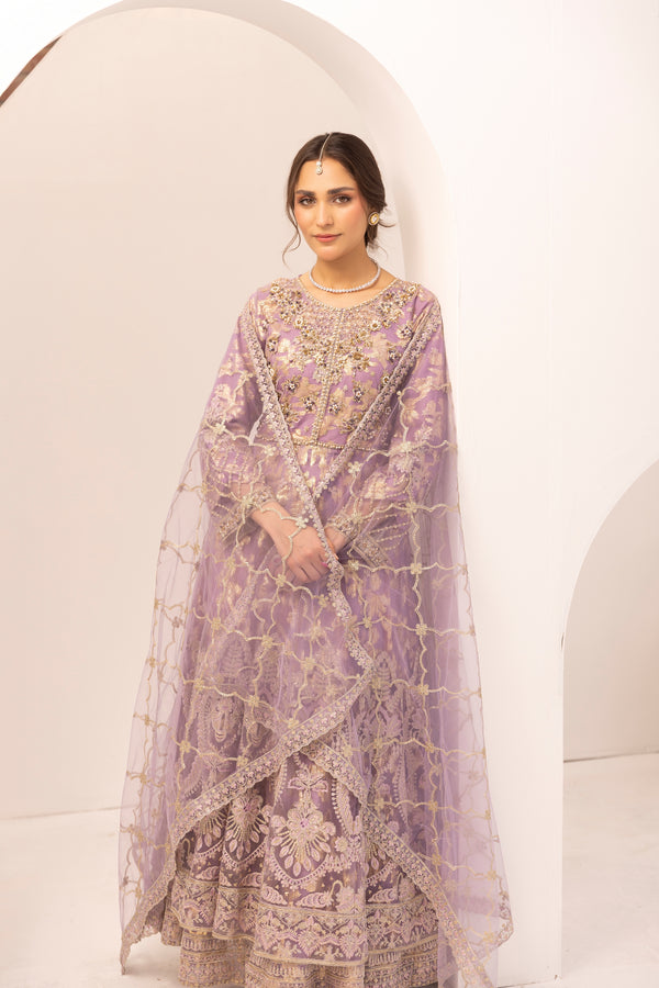 Simrans Embellished Net Anarkali Layered Maxi Dress SIM207