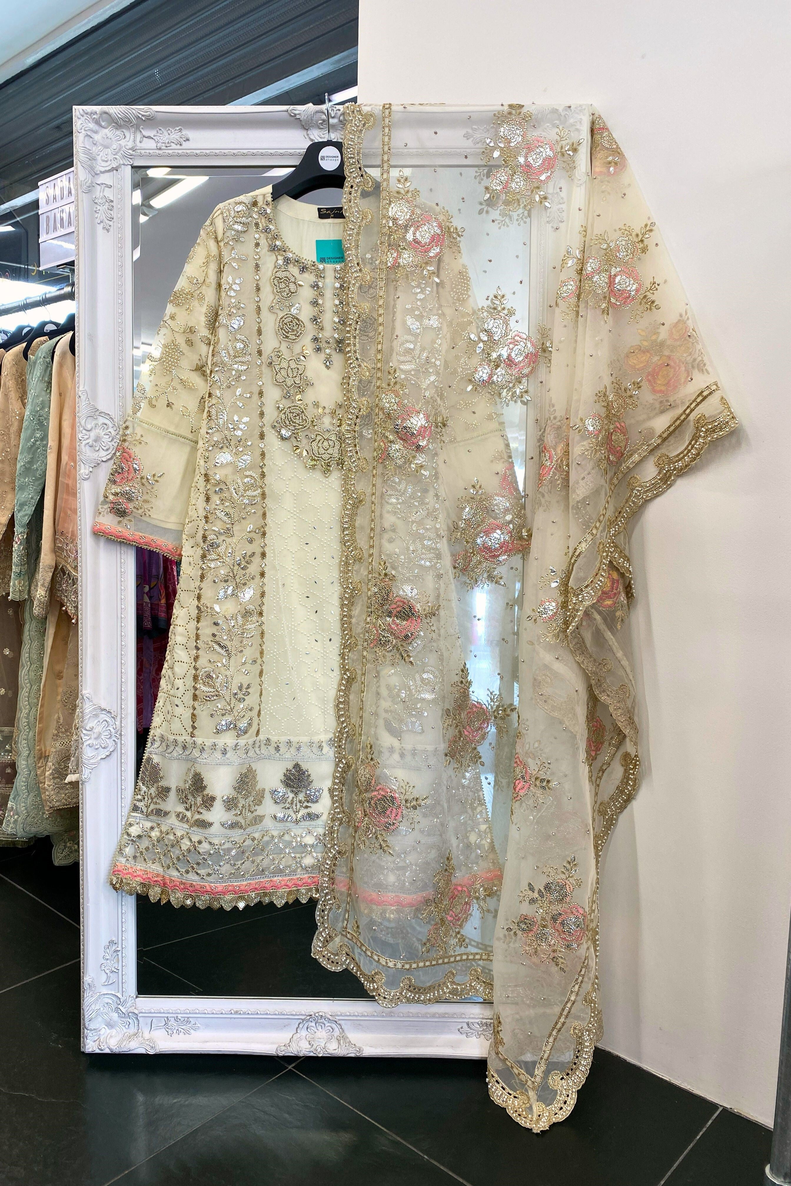 Sajni Embellished Organza Wedding Wear A Line Sharara Suit SAJ15