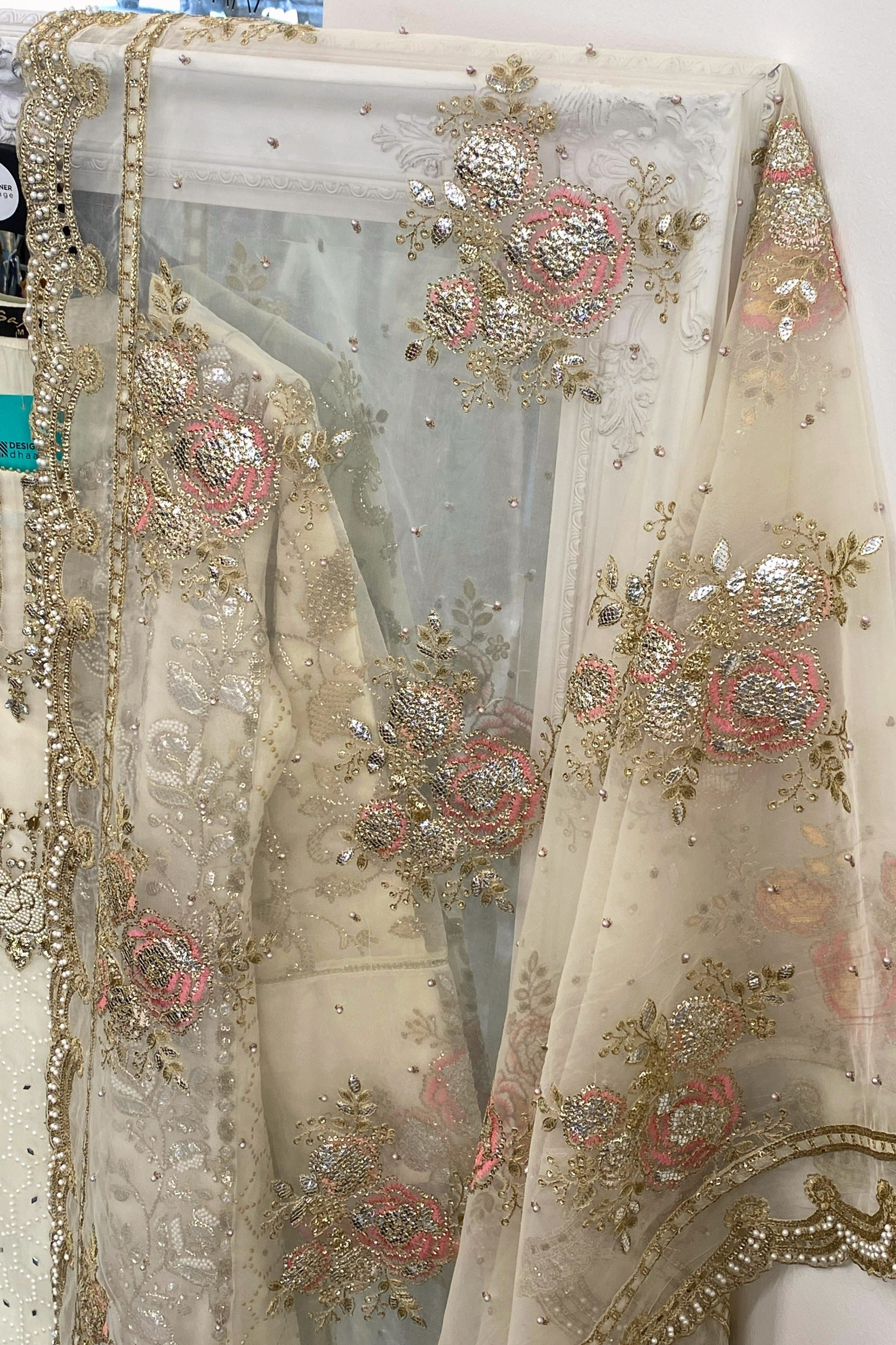 Sajni Embellished Organza Wedding Wear A Line Sharara Suit SAJ15