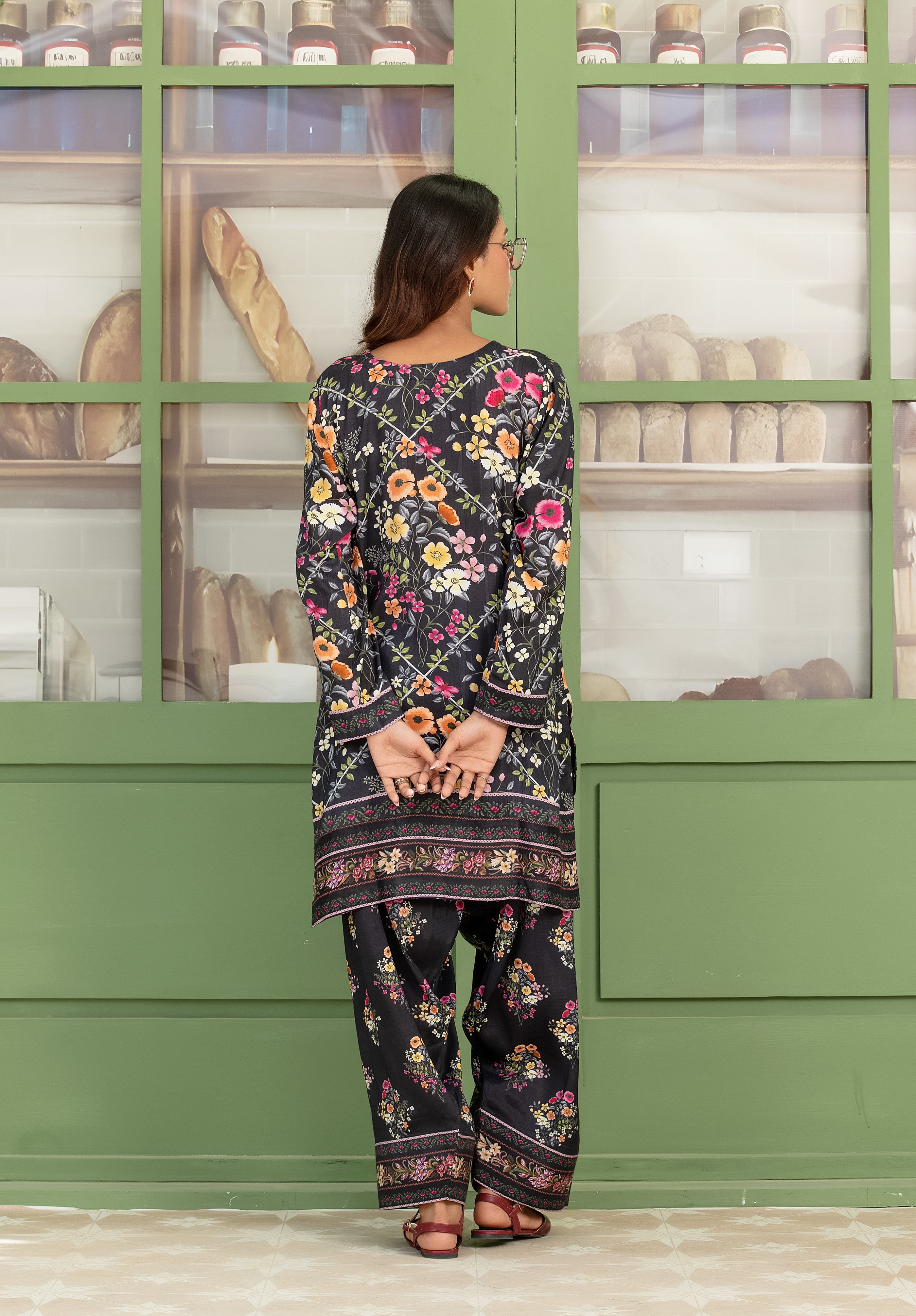 Wardah Uzair Cotton Silk Farshi Shalwar Co-Ord Set WAR59