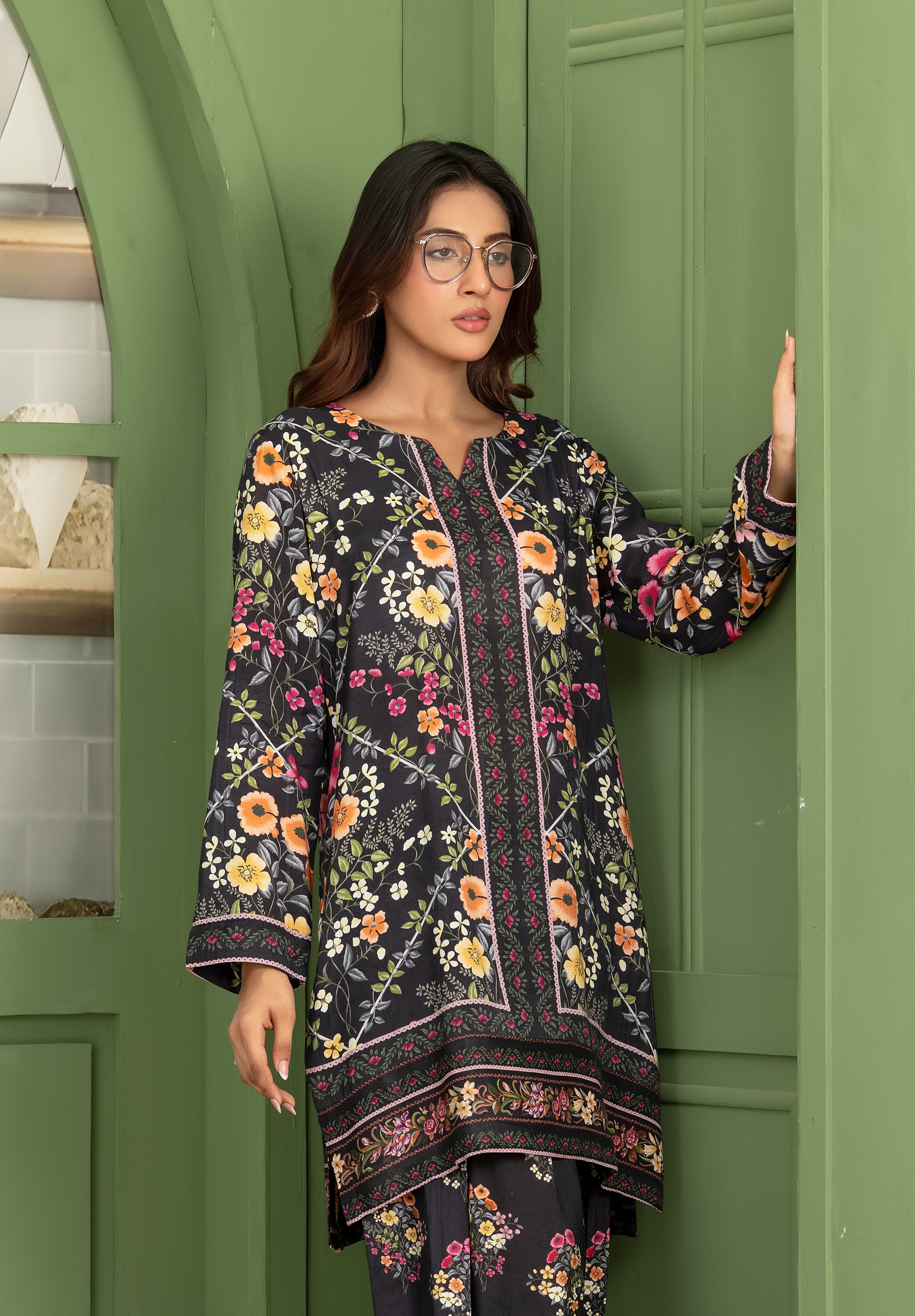 Wardah Uzair Cotton Silk Farshi Shalwar Co-Ord Set WAR59