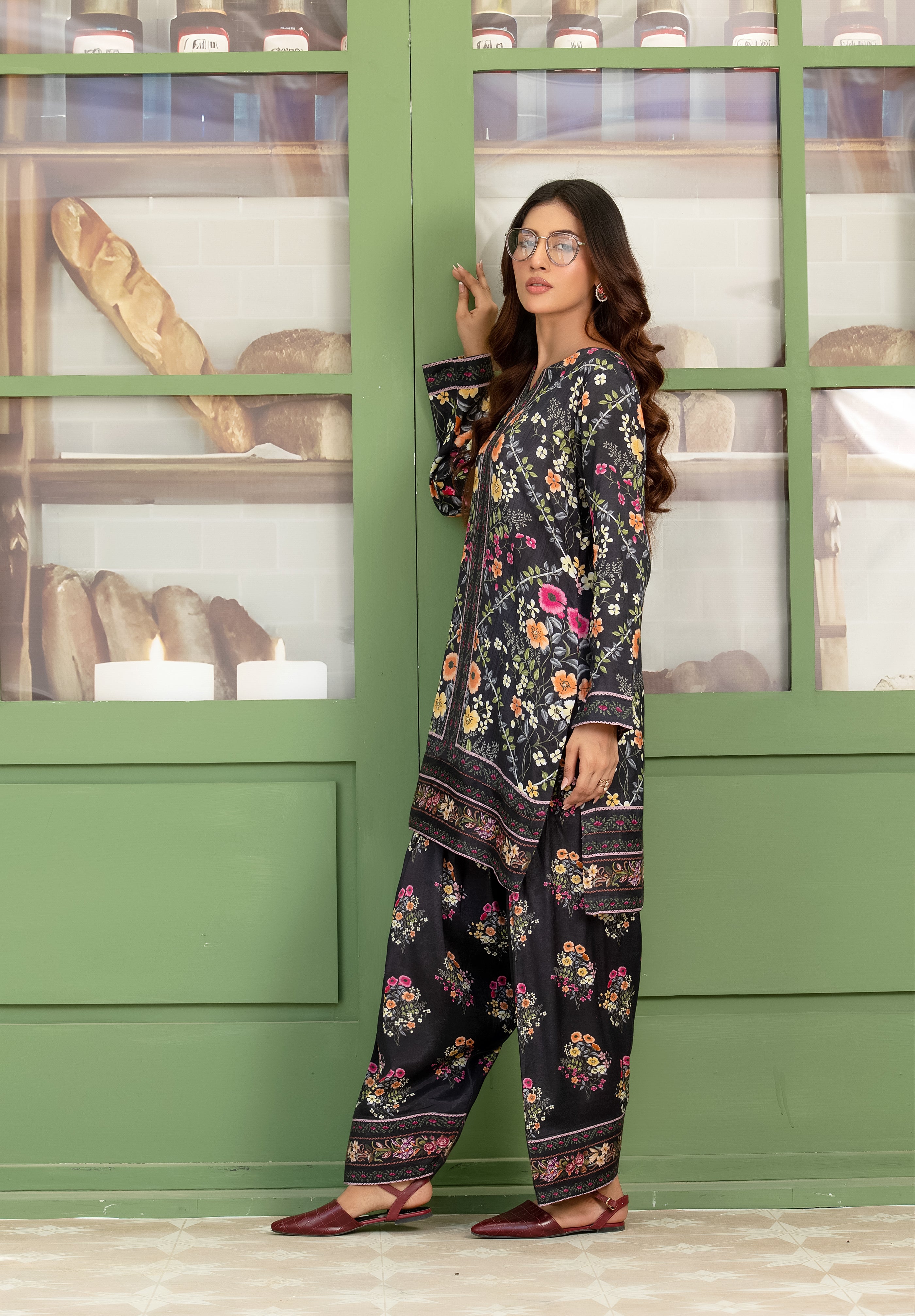 Wardah Uzair Cotton Silk Farshi Shalwar Co-Ord Set WAR59