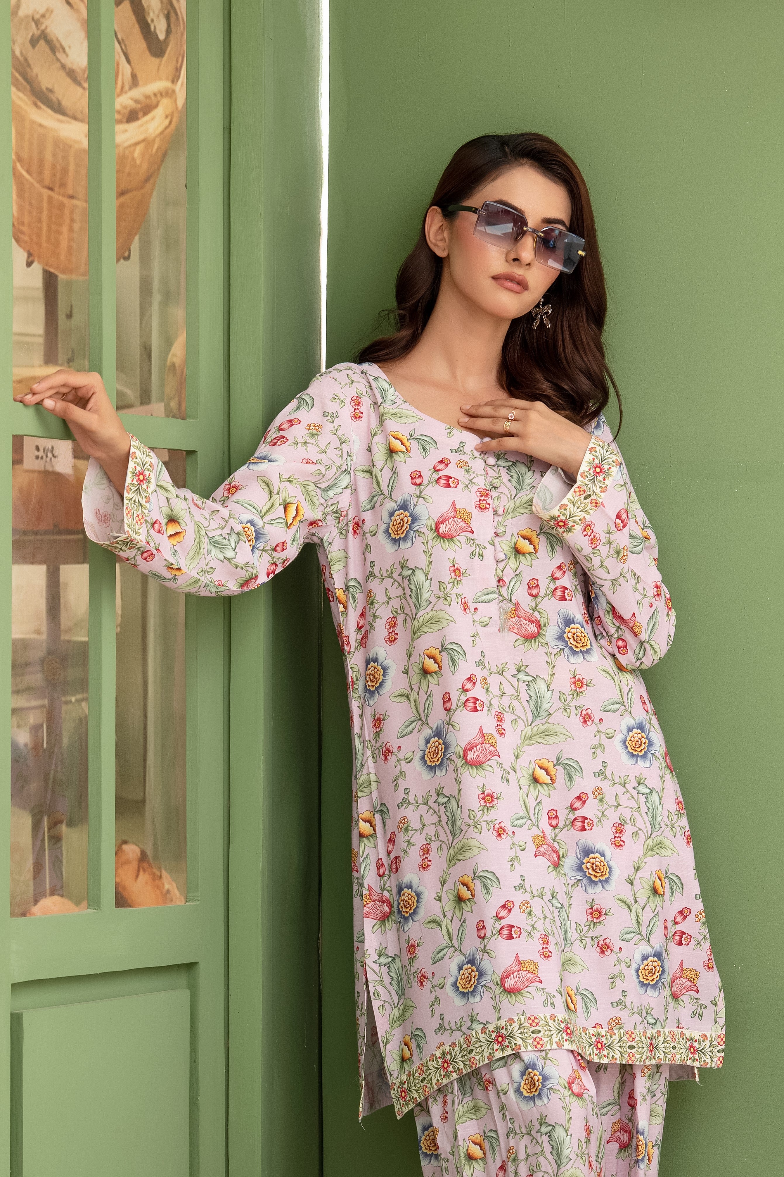 Wardah Uzair Cotton Silk Farshi Shalwar Co-Ord Set WAR57