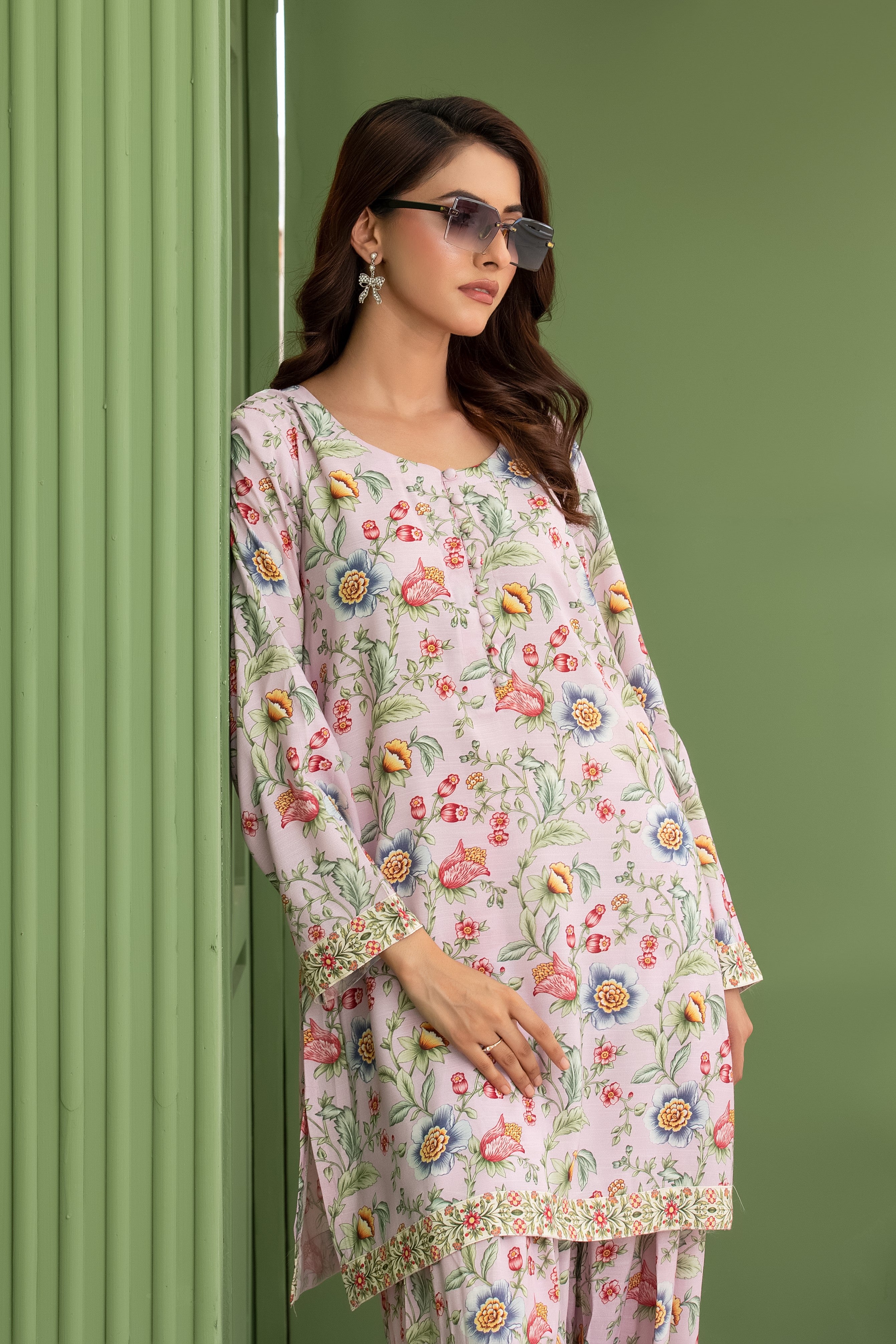 Wardah Uzair Cotton Silk Farshi Shalwar Co-Ord Set WAR57