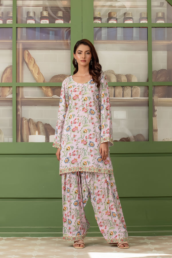 Wardah Uzair Cotton Silk Farshi Shalwar Co-Ord Set WAR57