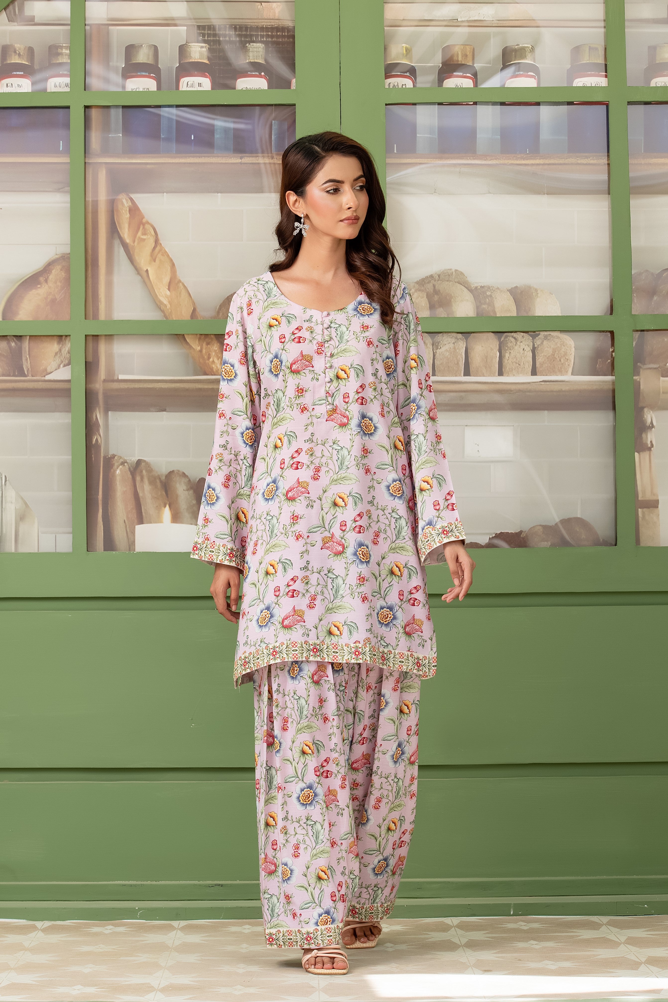 Wardah Uzair Cotton Silk Farshi Shalwar Co-Ord Set WAR57