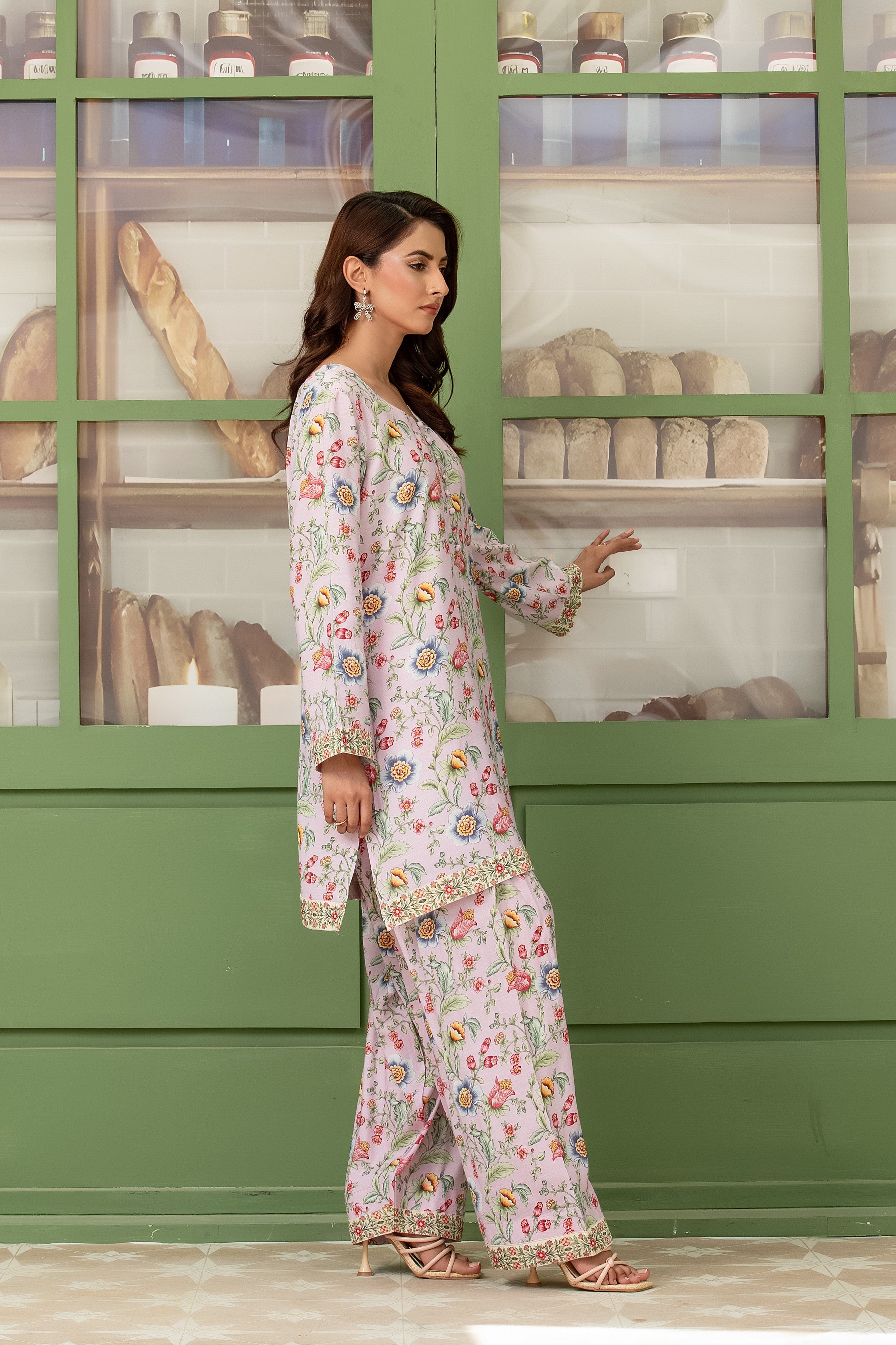 Wardah Uzair Cotton Silk Farshi Shalwar Co-Ord Set WAR57