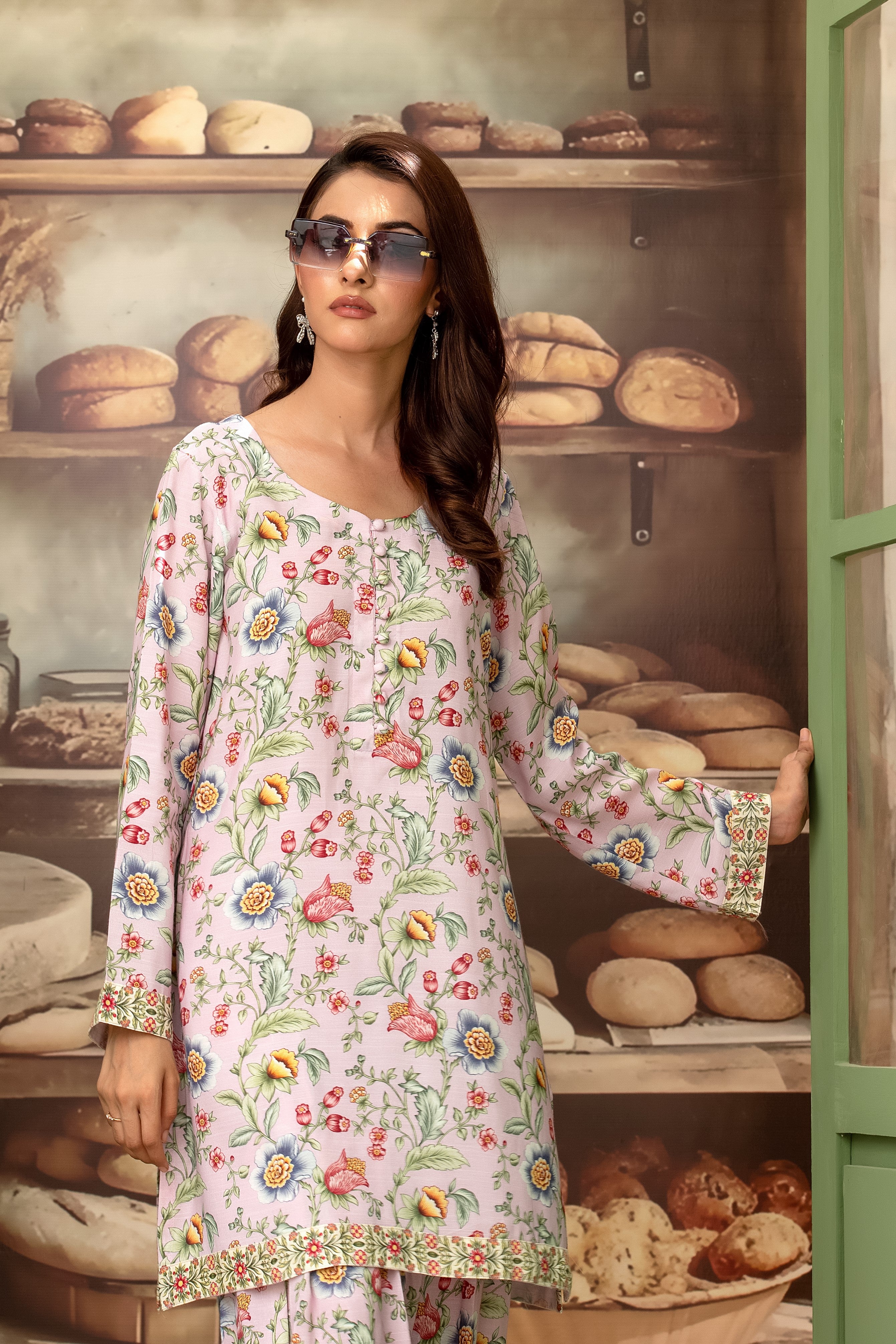 Wardah Uzair Cotton Silk Farshi Shalwar Co-Ord Set WAR57