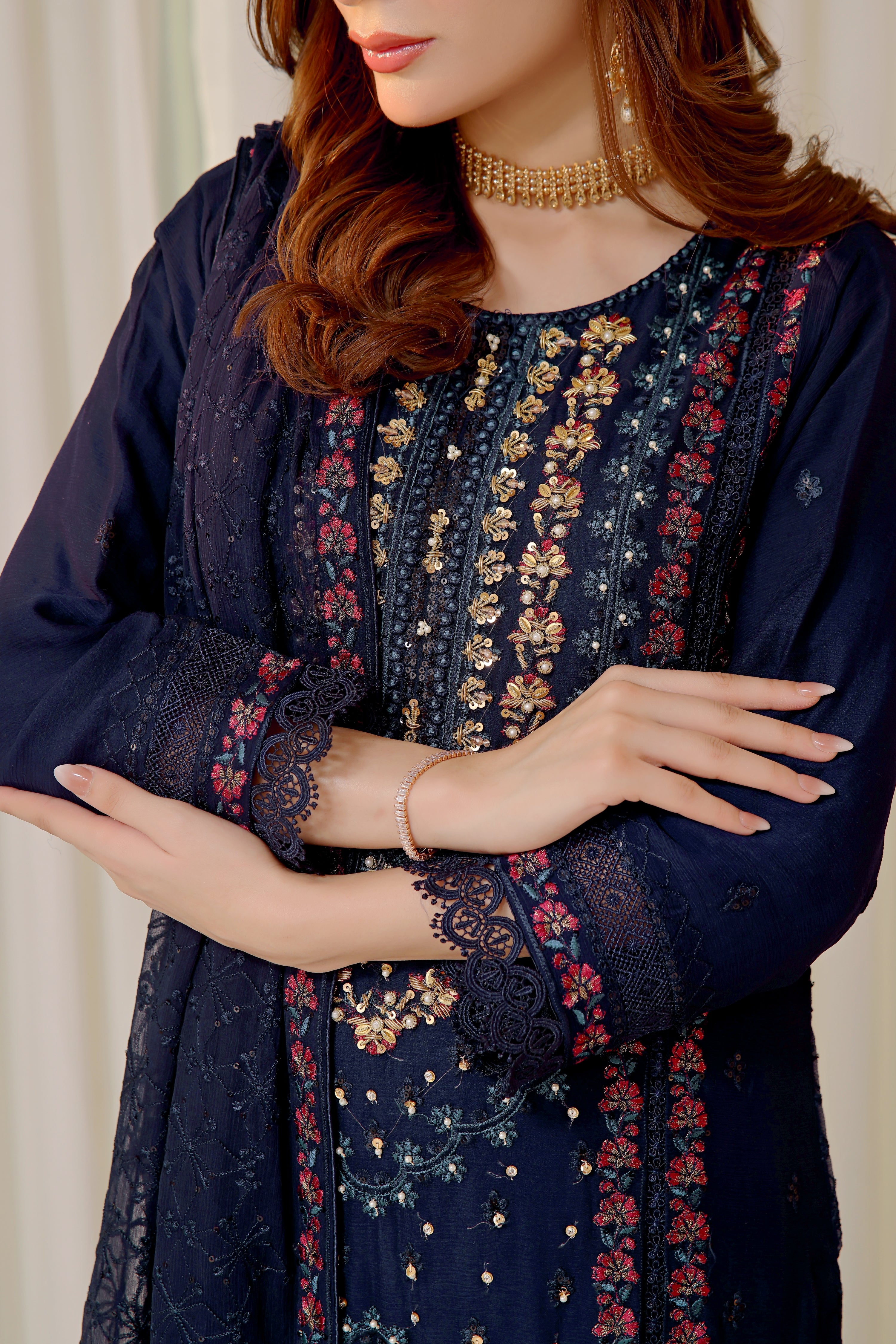 Wardah Uzair Embellished Chiffon Kehkashan Wedding Wear WAR35