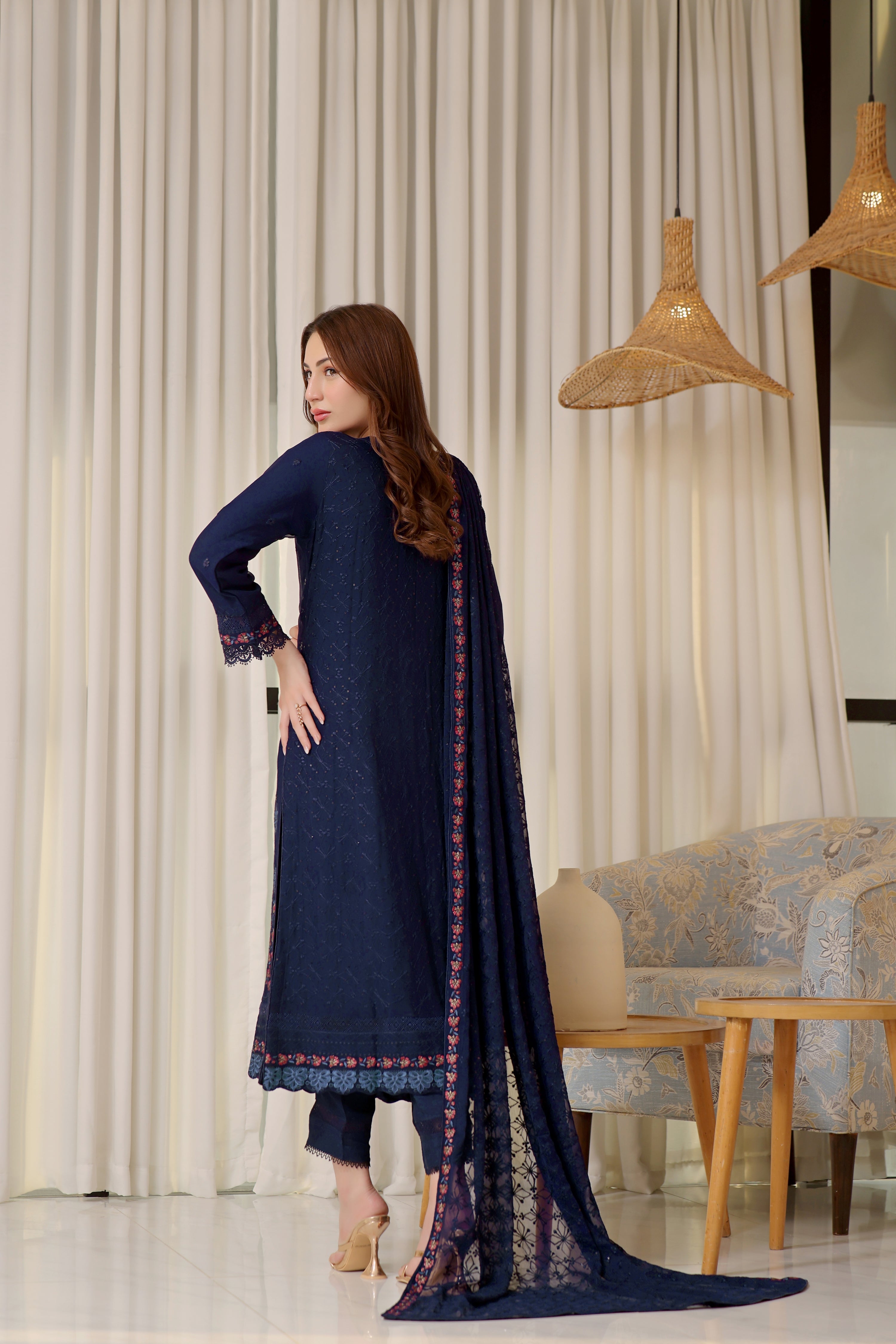 Wardah Uzair Embellished Chiffon Kehkashan Wedding Wear WAR35