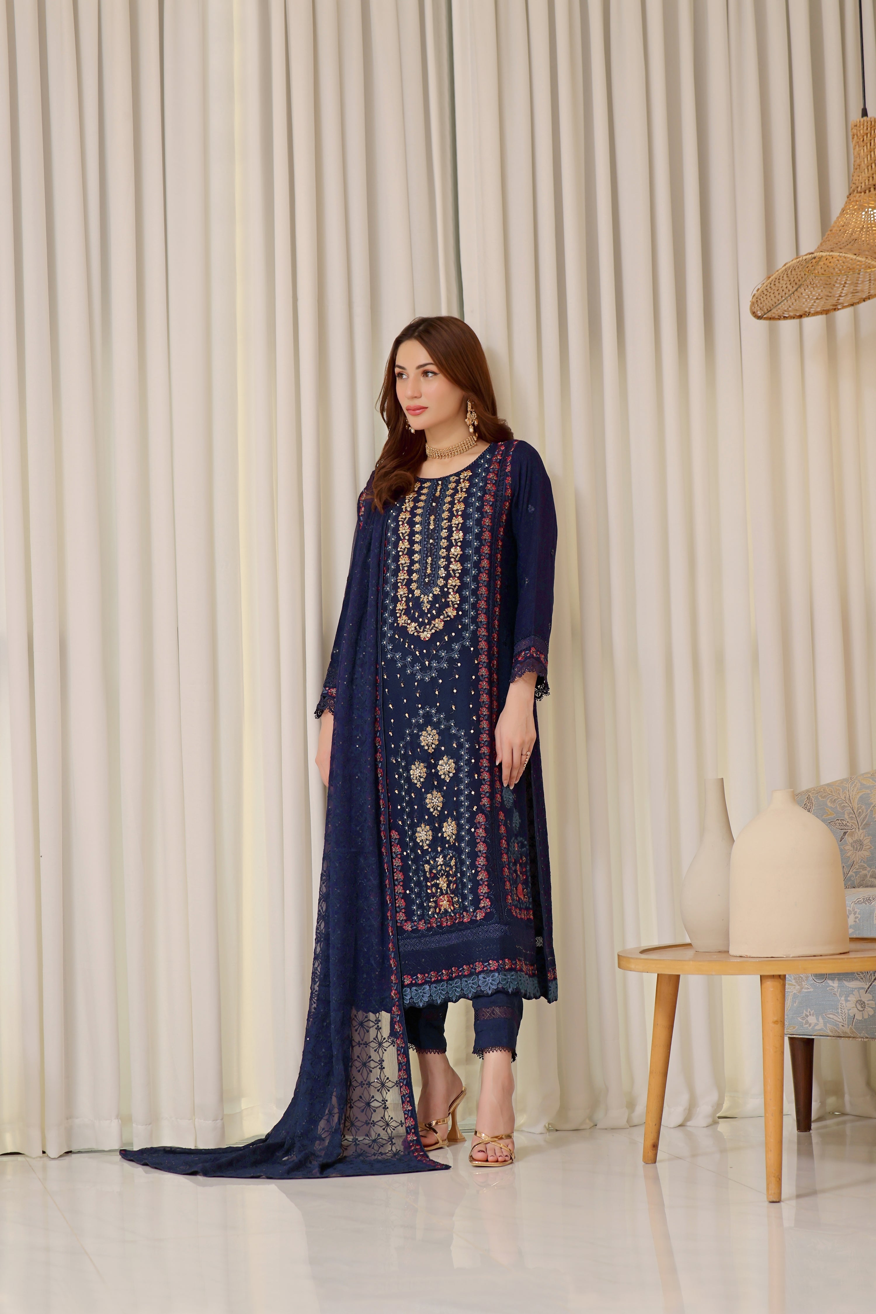 Wardah Uzair Embellished Chiffon Kehkashan Wedding Wear WAR35