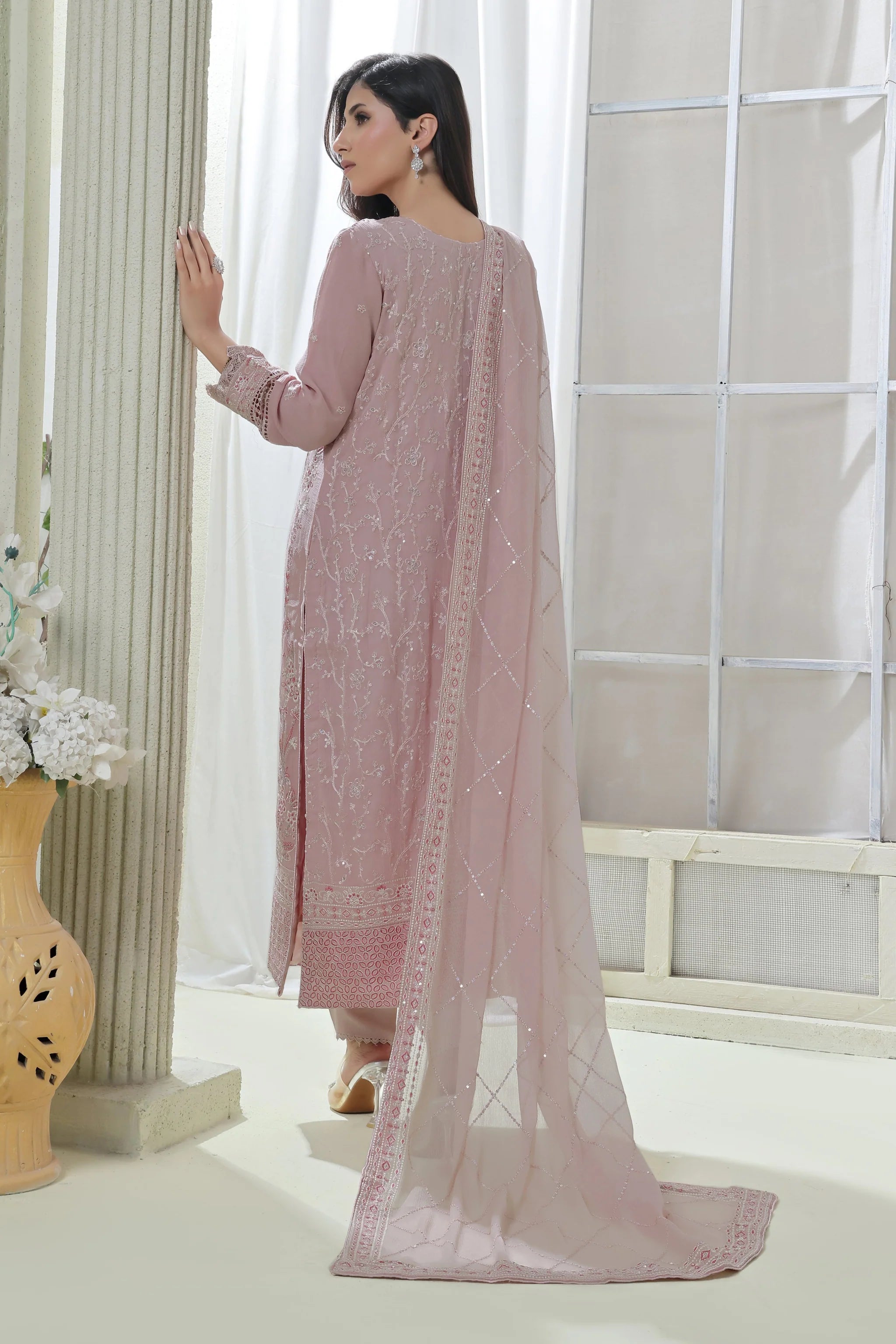 Wardah Uzair Embellished Chiffon Lustre Wedding Wear WAR50