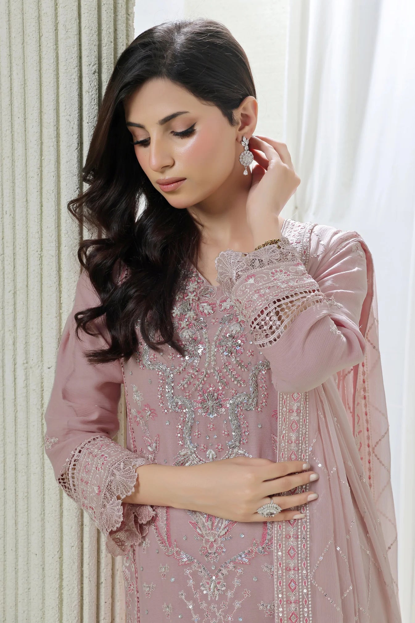 Wardah Uzair Embellished Chiffon Lustre Wedding Wear WAR50