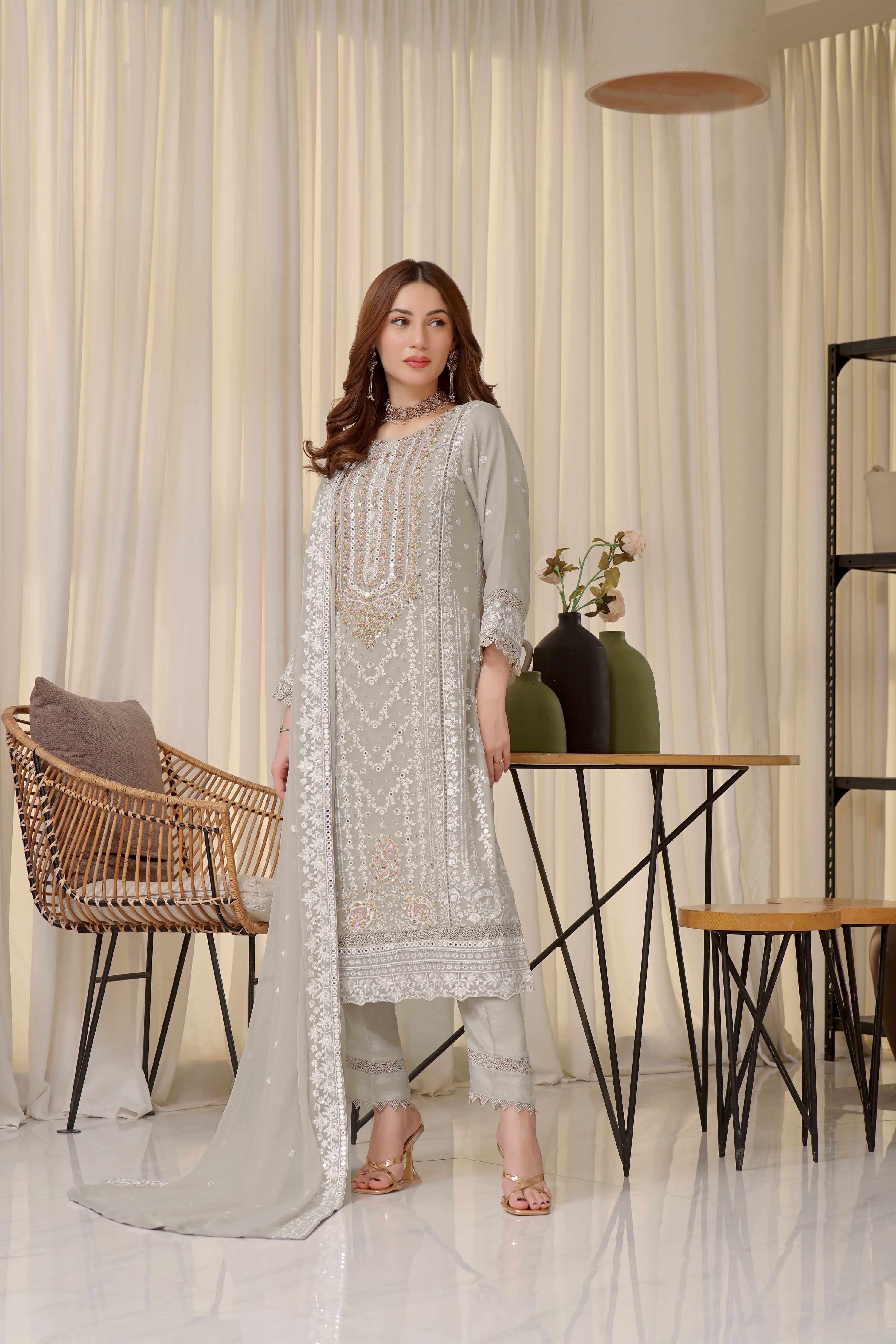 Wardah Uzair Embellished Chiffon Suit Shabnam WAR36