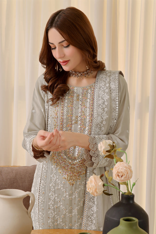 Wardah Uzair Embellished Chiffon Suit Shabnam WAR36