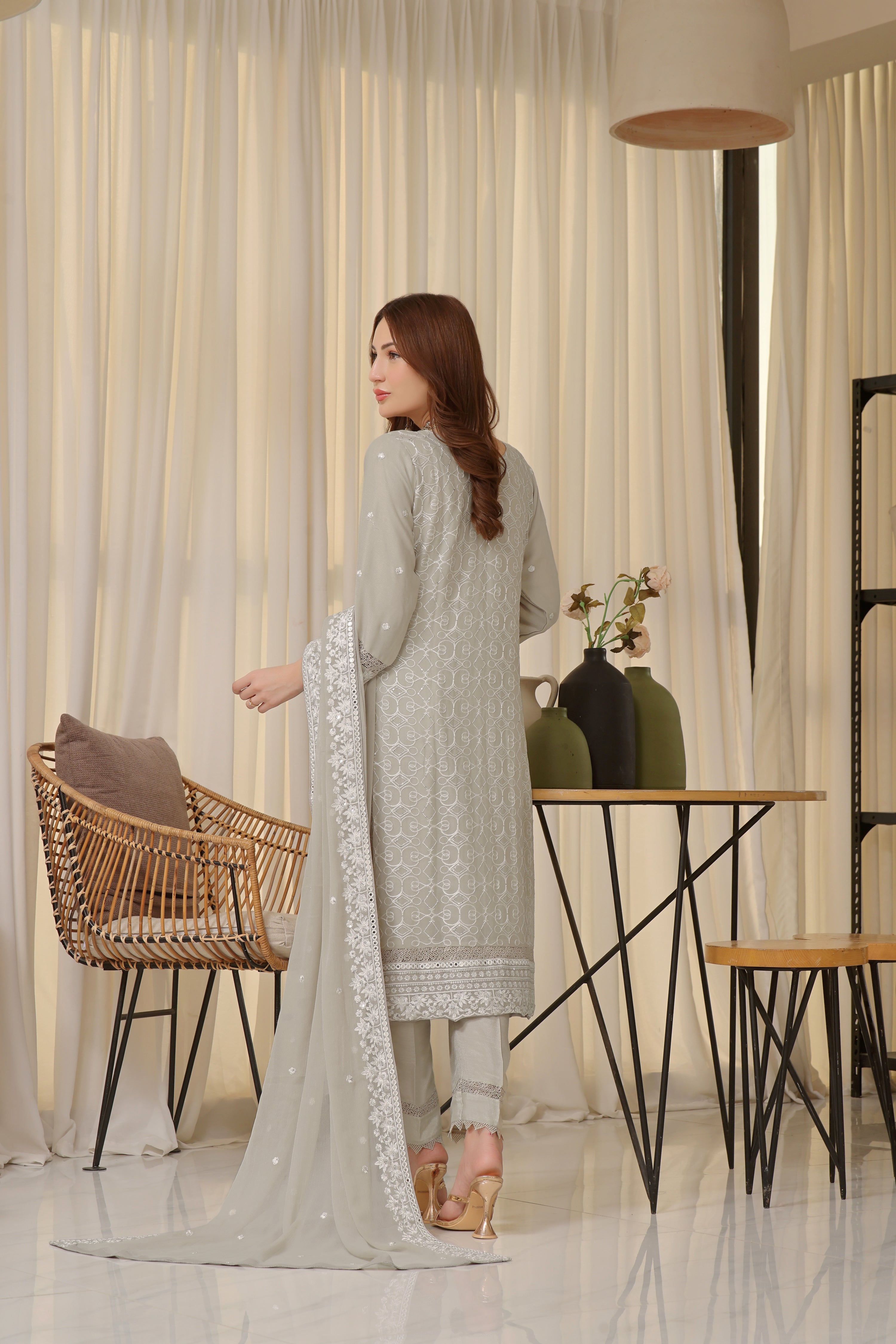 Wardah Uzair Embellished Chiffon Suit Shabnam WAR36