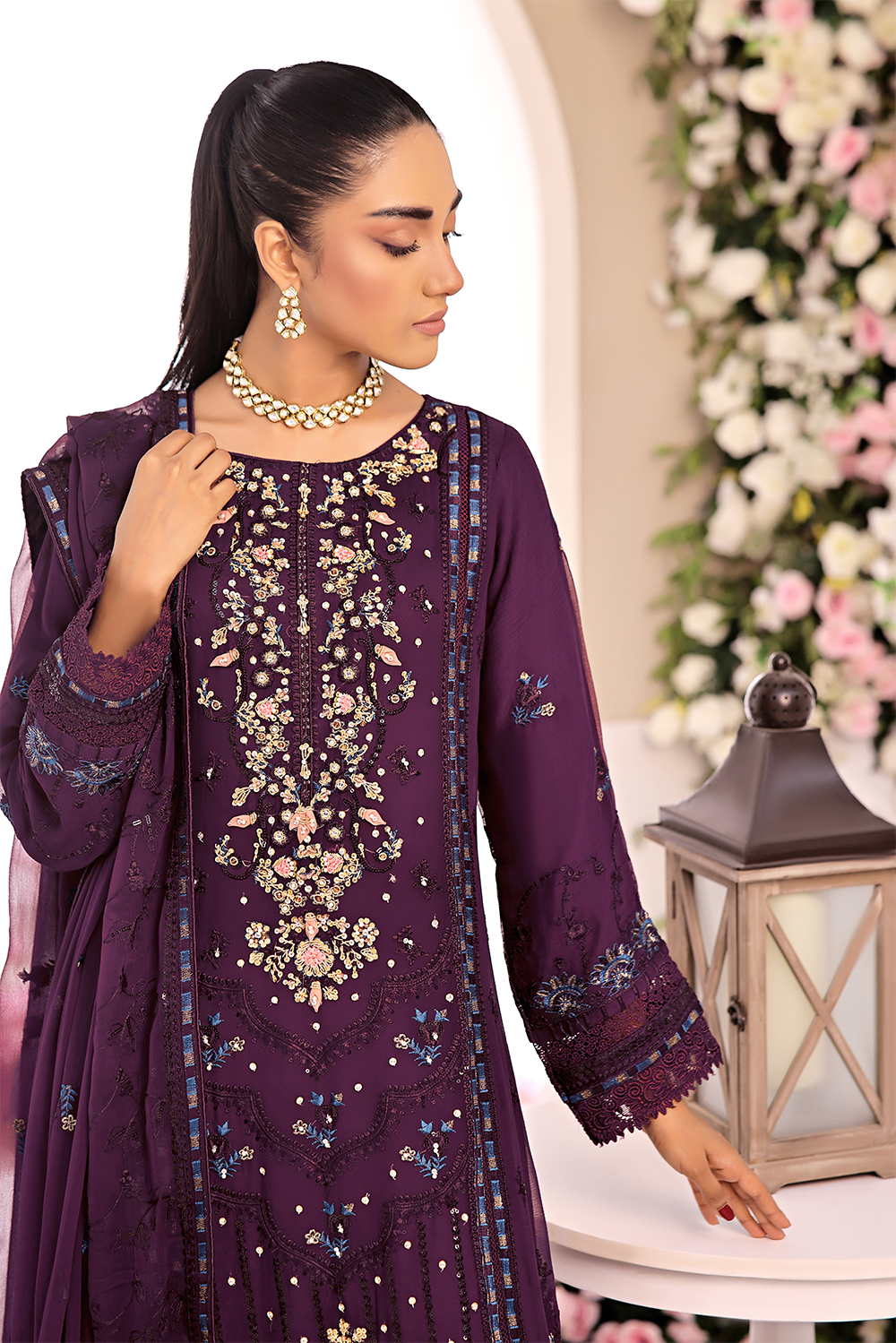 Wardah Uzair Embellished Chiffon Sheen Wedding Wear WAR39