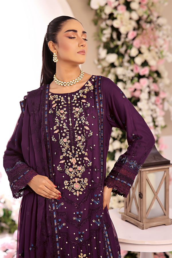 Wardah Uzair Embellished Chiffon Sheen Wedding Wear WAR39