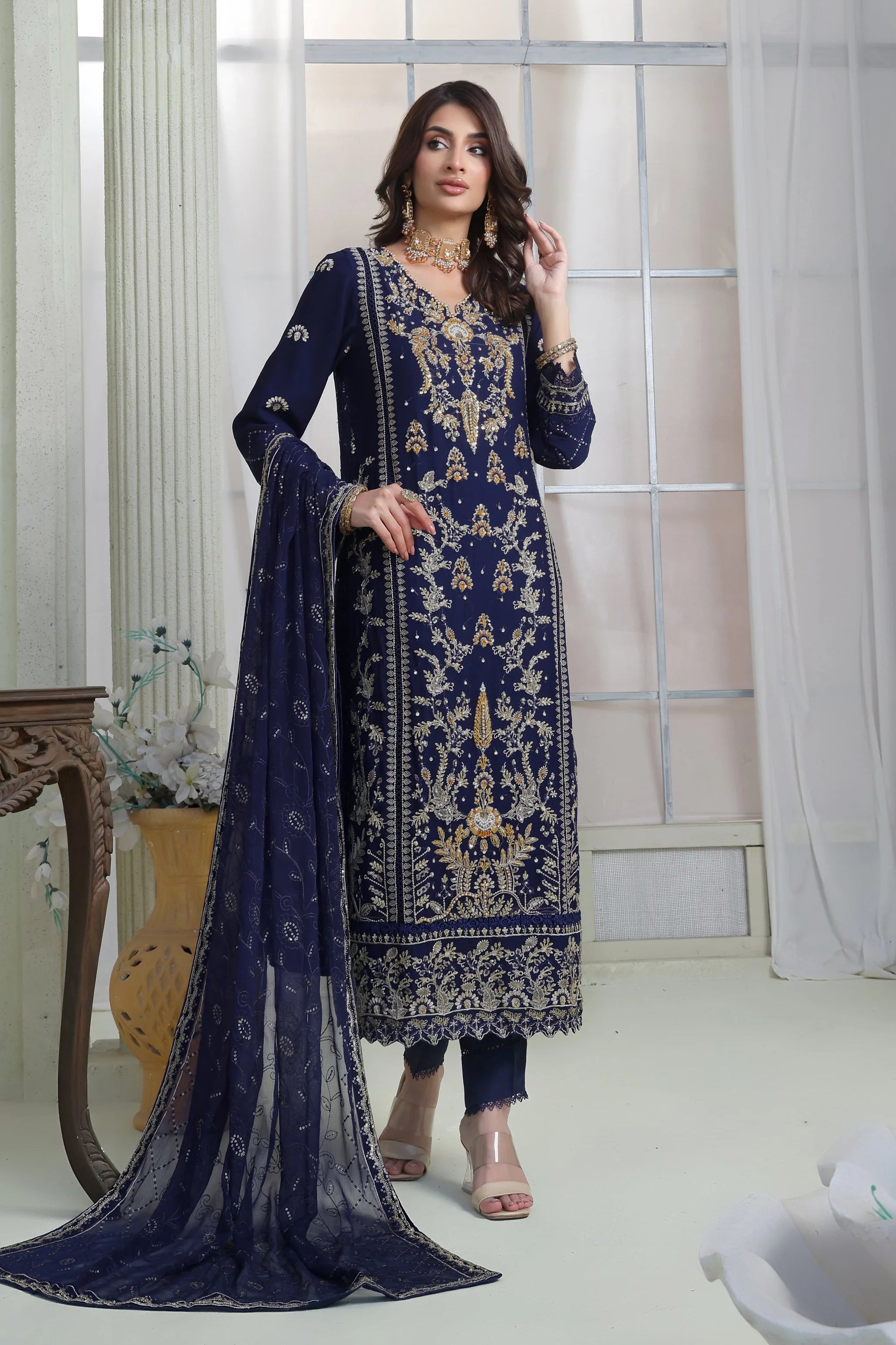 Wardah Uzair Embellished Chiffon Revel Wedding Wear WAR51