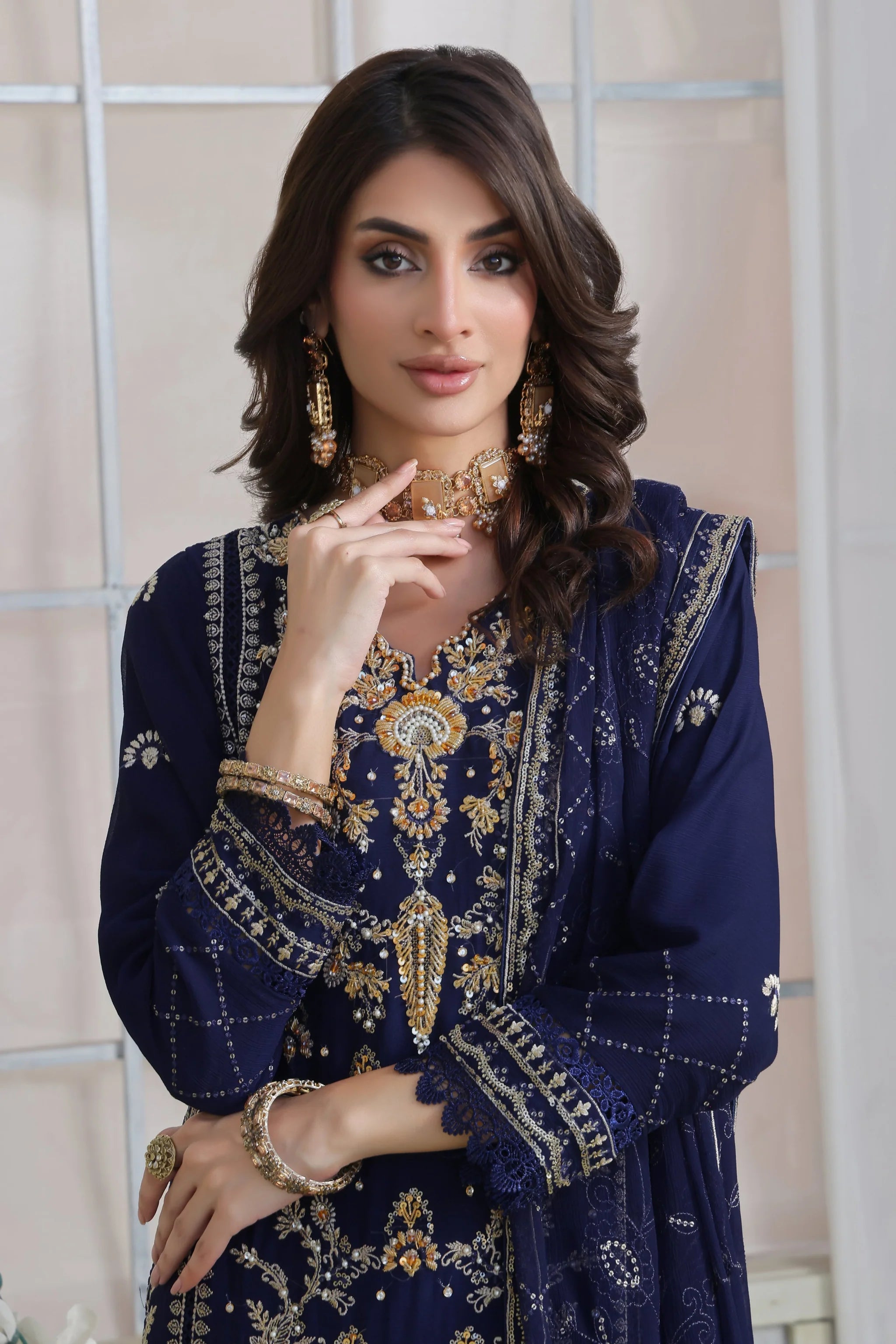 Wardah Uzair Embellished Chiffon Revel Wedding Wear WAR51