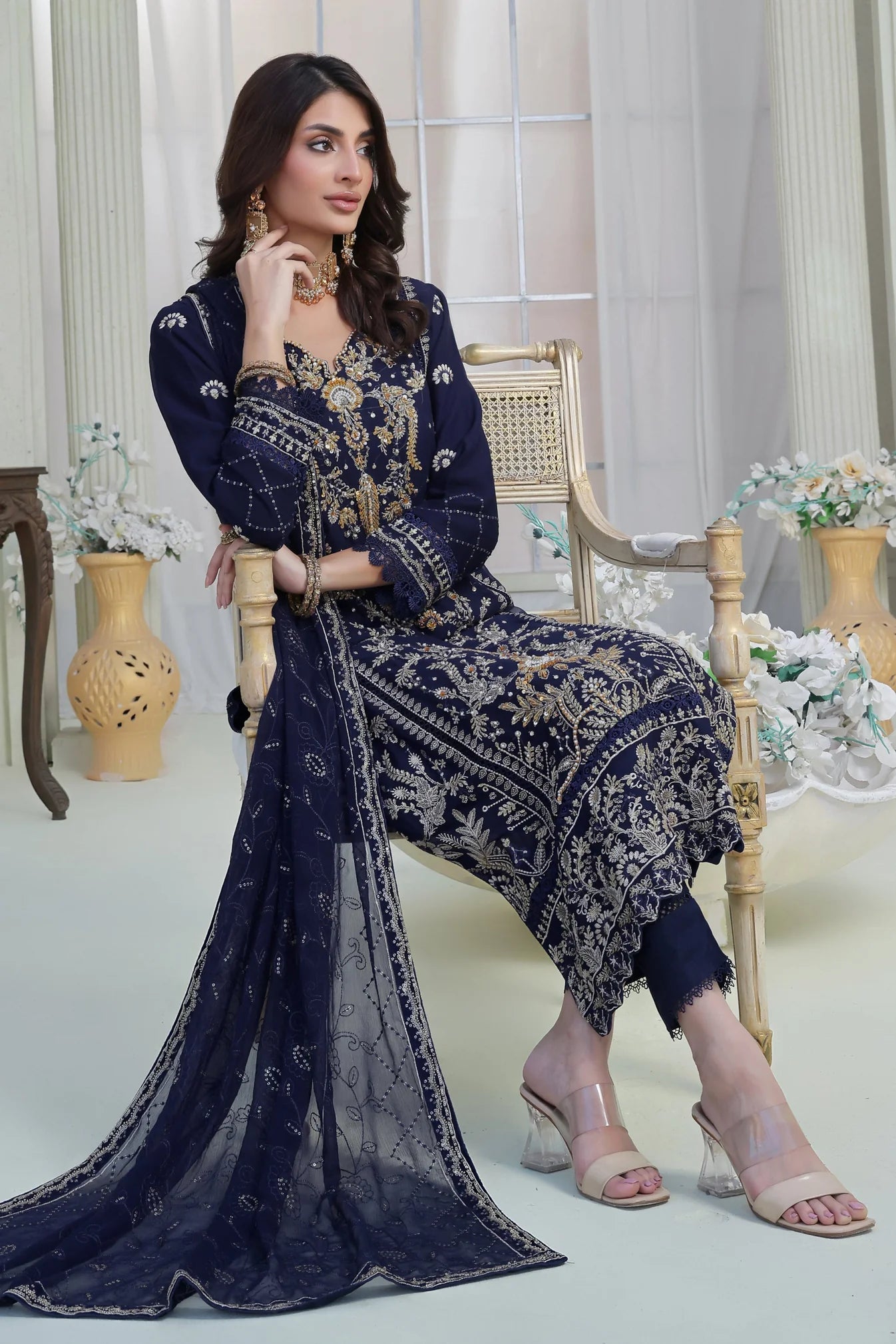 Wardah Uzair Embellished Chiffon Revel Wedding Wear WAR51