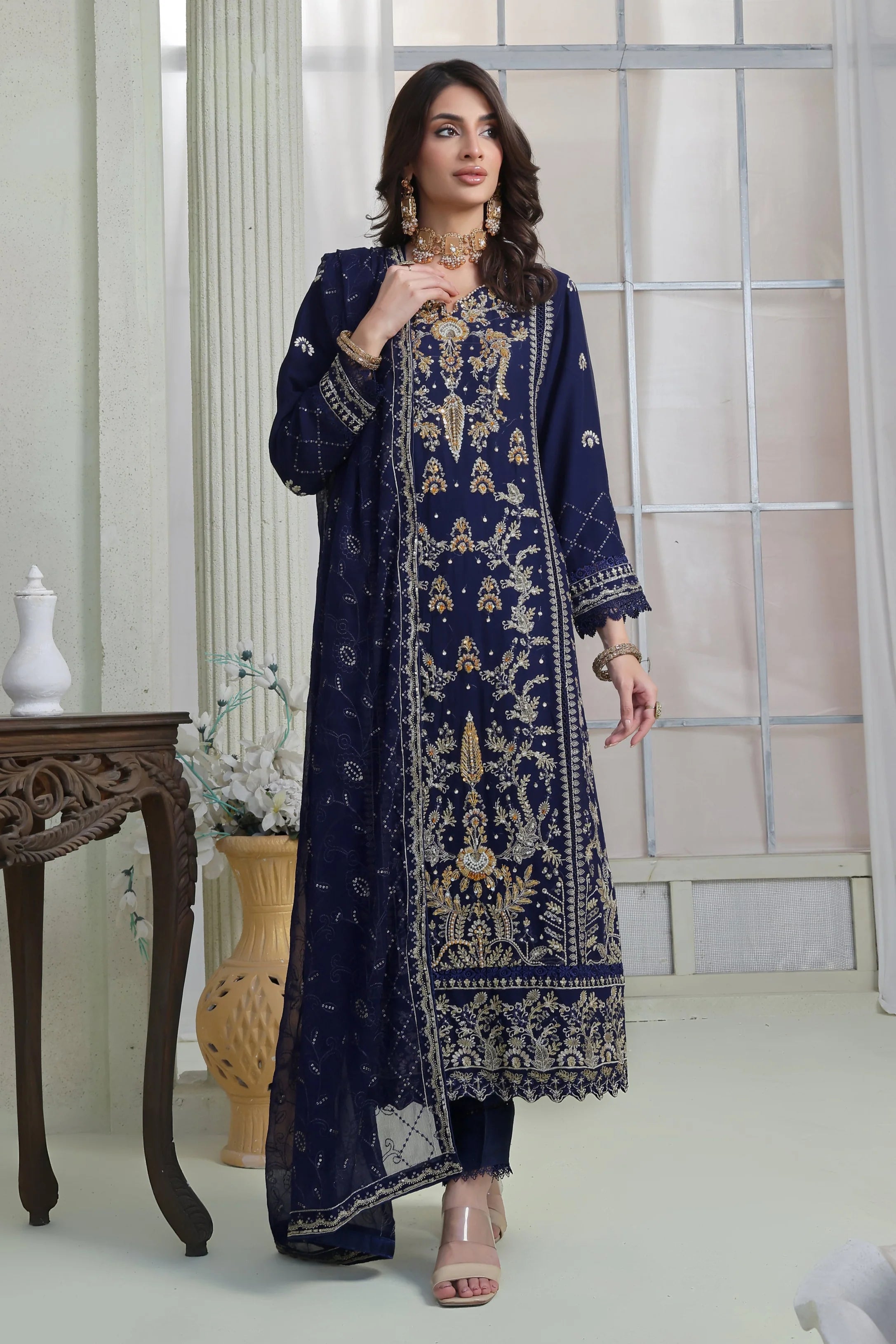 Wardah Uzair Embellished Chiffon Revel Wedding Wear WAR51