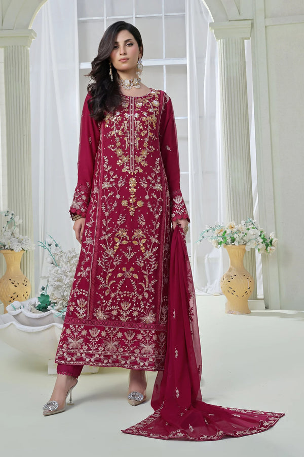 Wardah Uzair Embellished Chiffon Gleam Wedding Wear WAR52