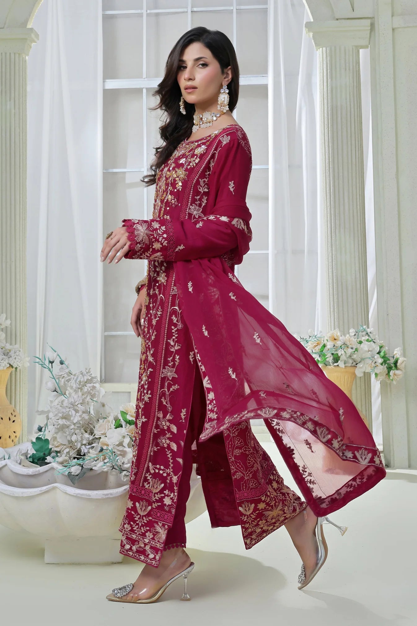 Wardah Uzair Embellished Chiffon Gleam Wedding Wear WAR52