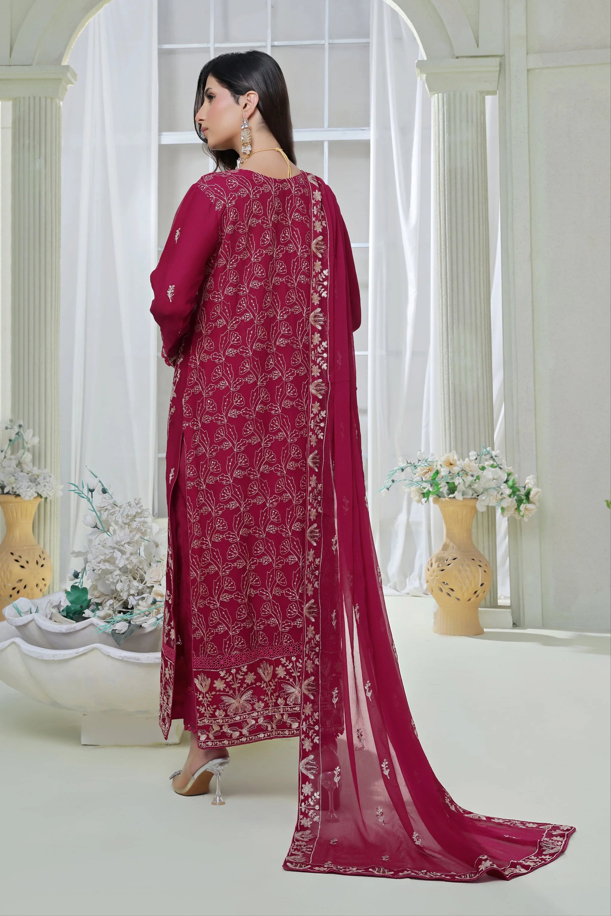 Wardah Uzair Embellished Chiffon Gleam Wedding Wear WAR52